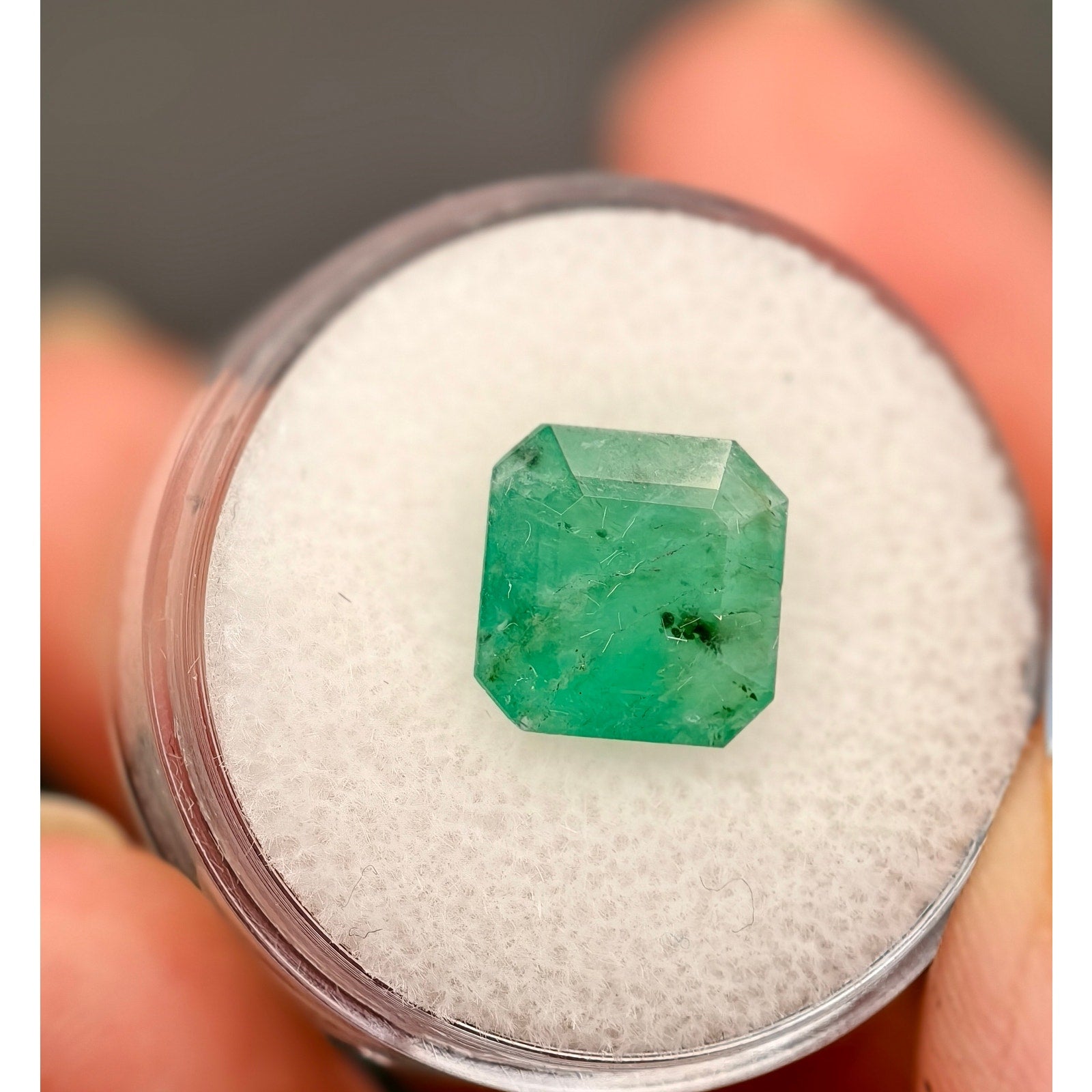 3.55ct Brazilian Emerald Faceted Square Cut Gemstone $355 OBO