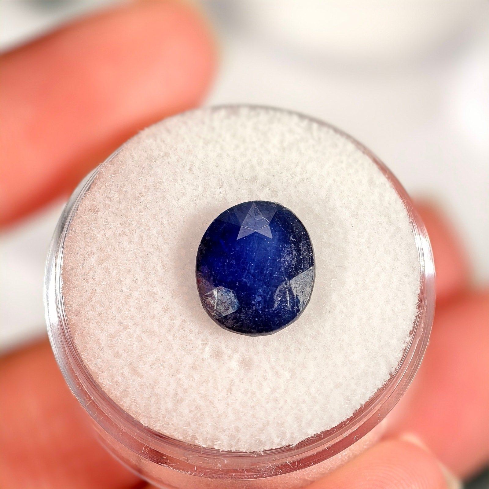 5.00ct Blue Sapphire (Glass Filled) Oval Cut Gemstone
