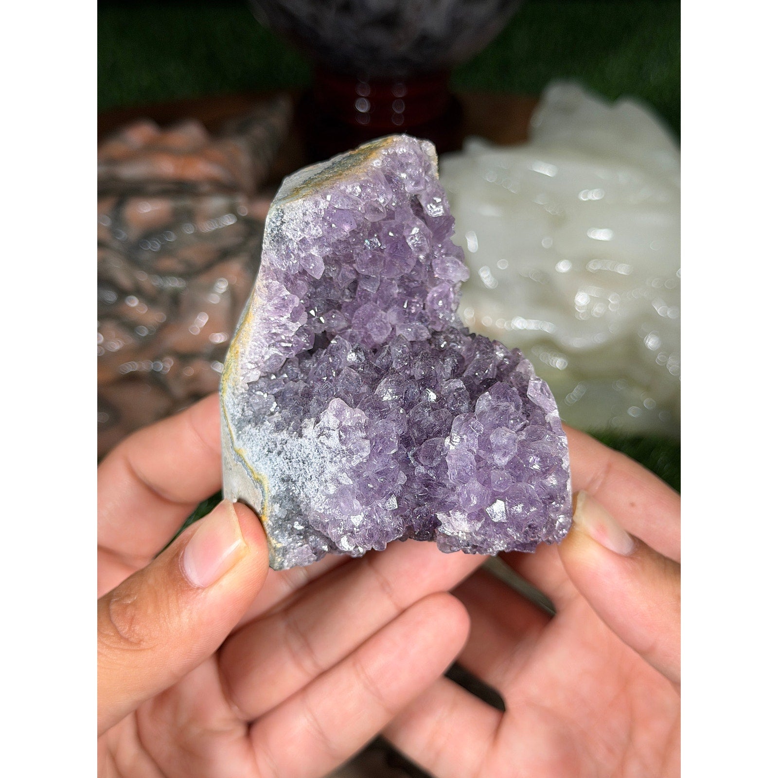 Brazilian Amethyst Crystal Rough Geode 10.1oz
