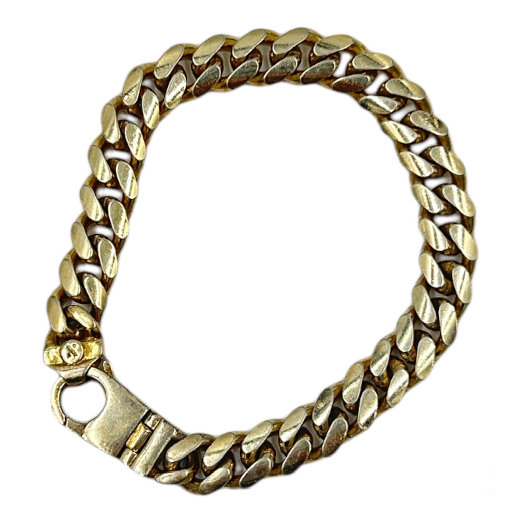 Gold-Plated Sterling Silver Italian Designer Cuban Link Bracelet