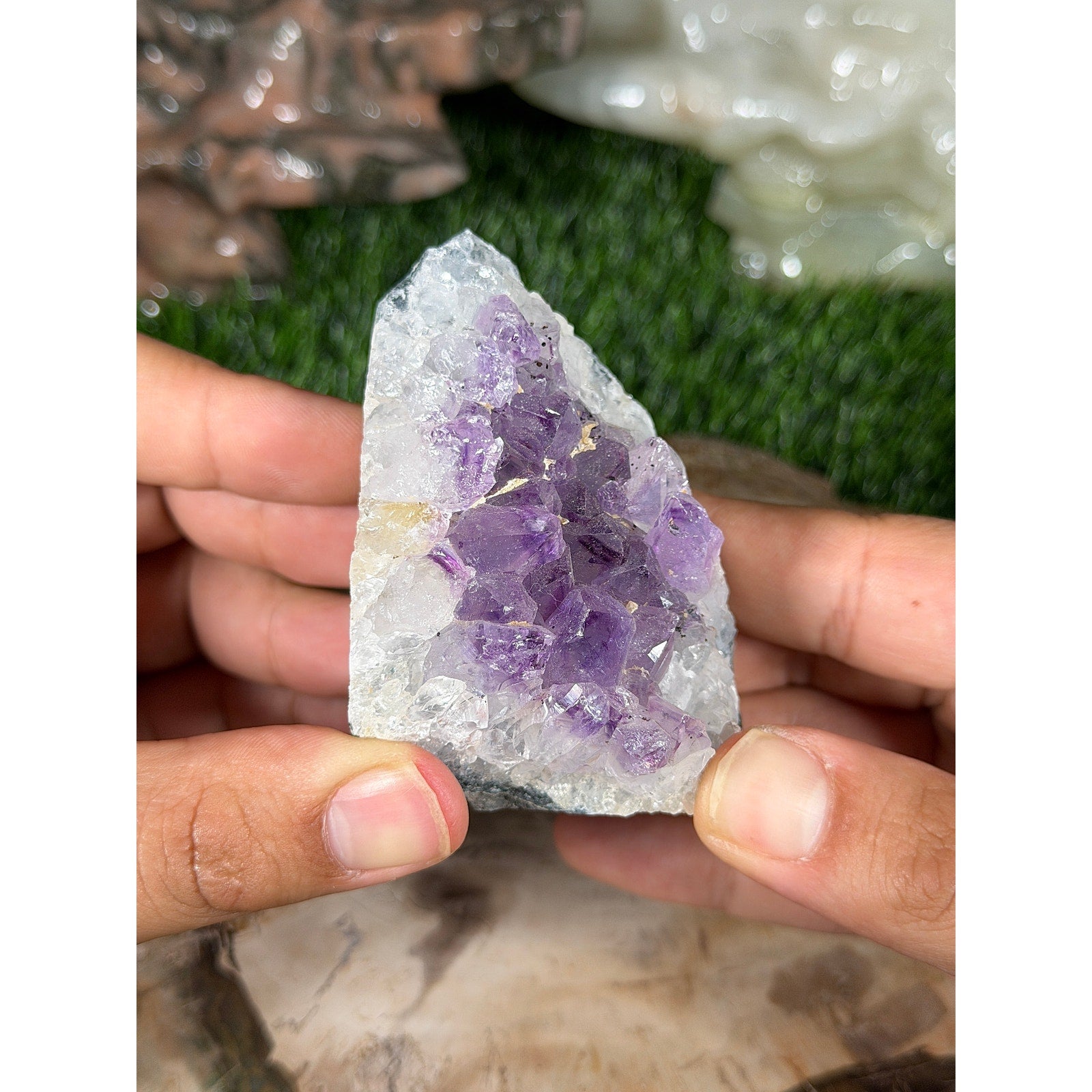 Brazilian Amethyst Crystal Rough Geode 9.4oz