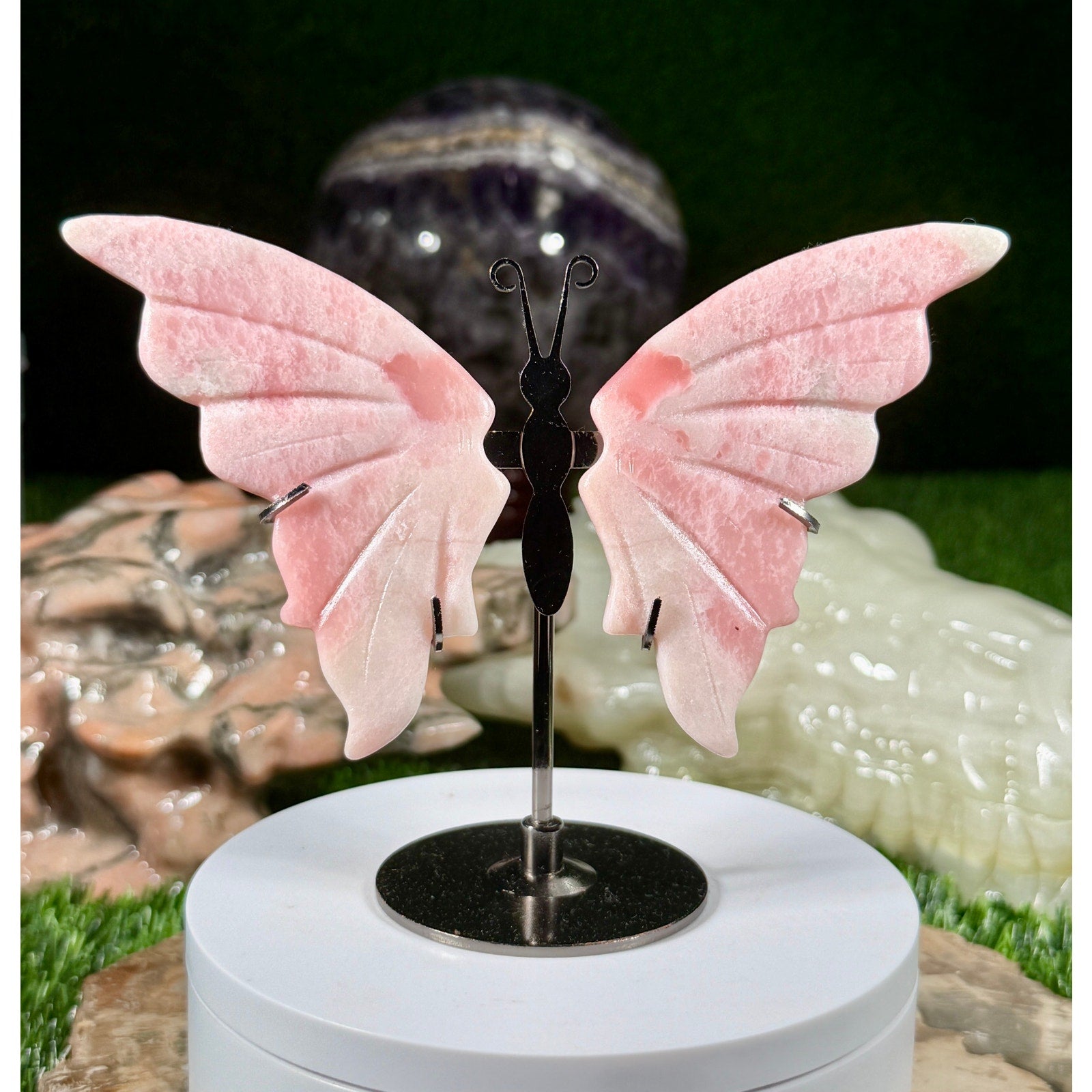Pink Opal Crystal Butterfly Wing