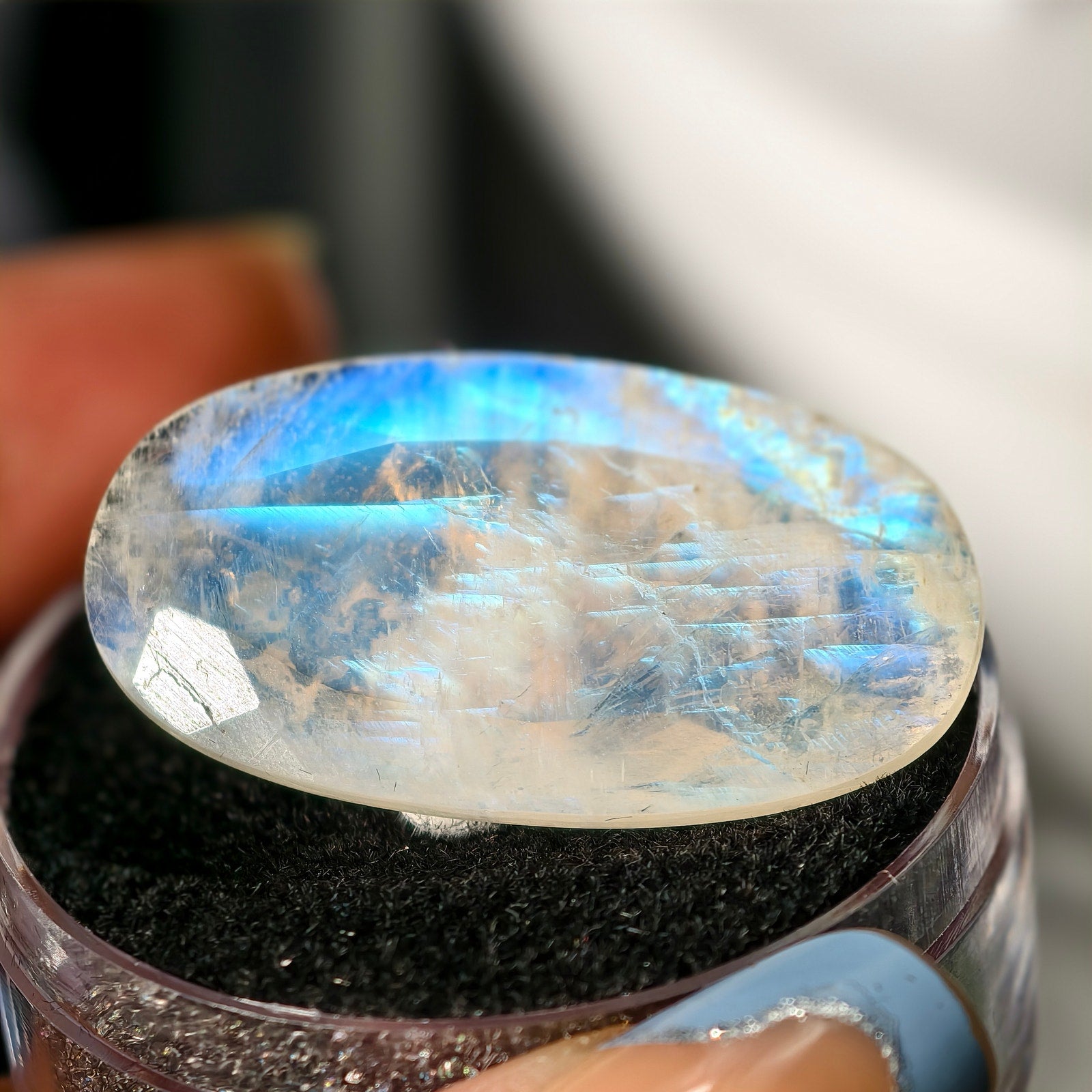 22.50ct Indian Rainbow Moonstone Gemstone Oval Cut