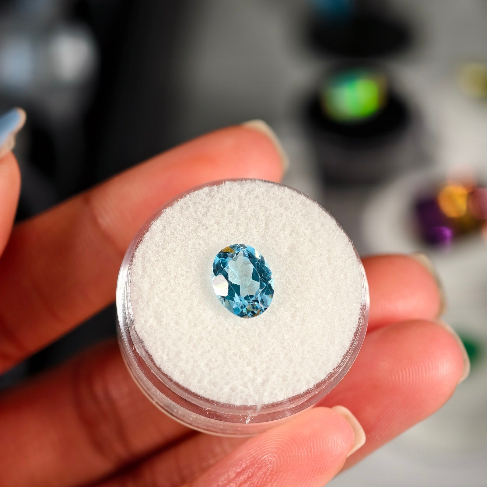 2.25ct Blue Topaz Oval Cut Gemstone