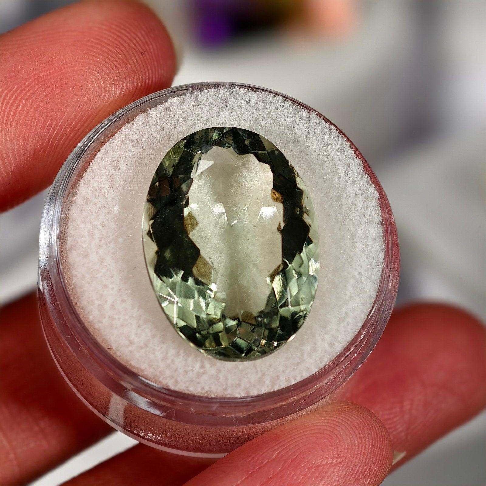 15.00ct Prasiolite Oval Cut Gemstone