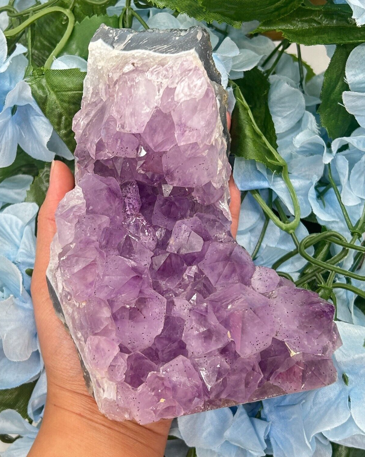Amethyst Druzy Quartz Crystal Specimen - 3 Pound 9.8 Ounces