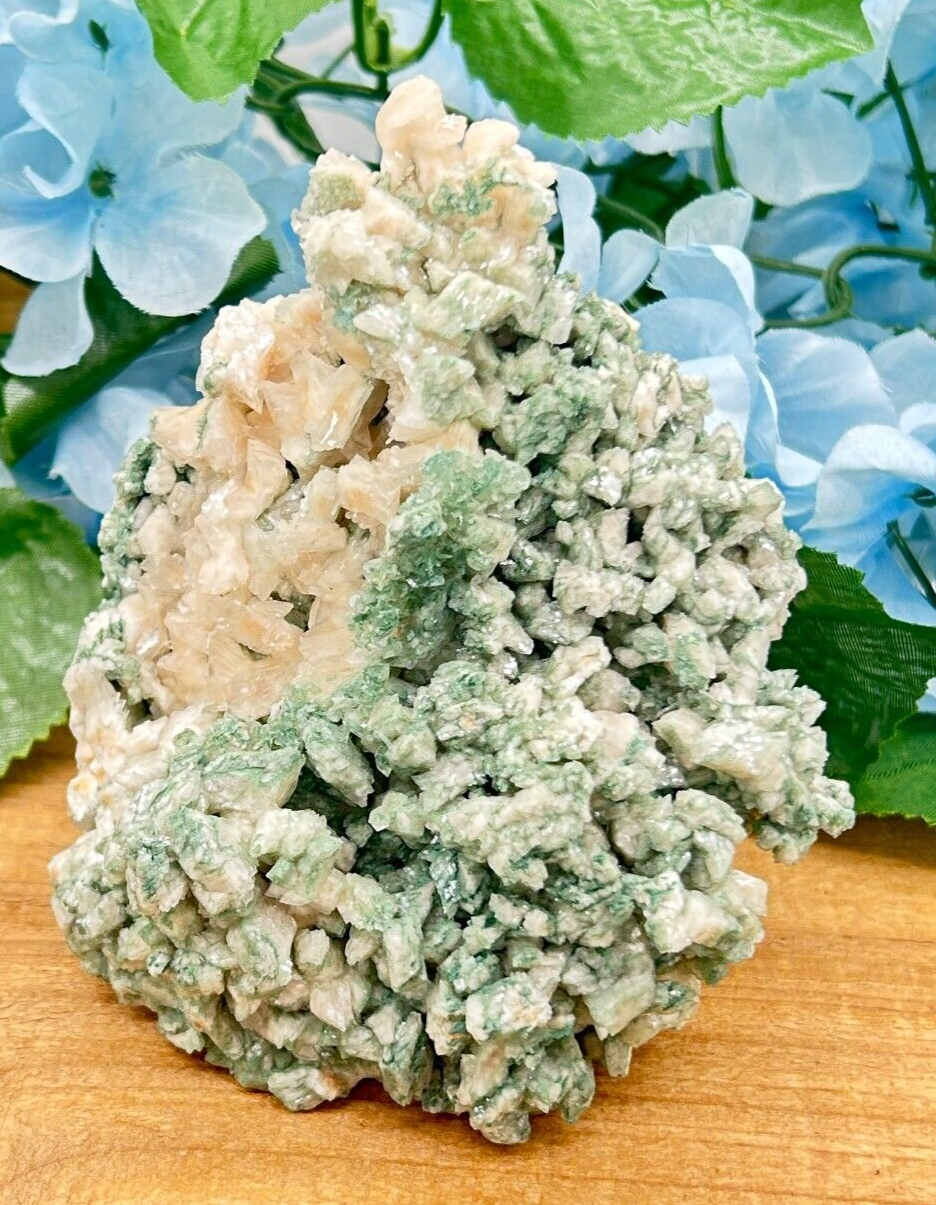 Green Stilbite & Peach Apophyllite Crystal Specimen - 1 Pound & 2.3 Ounces