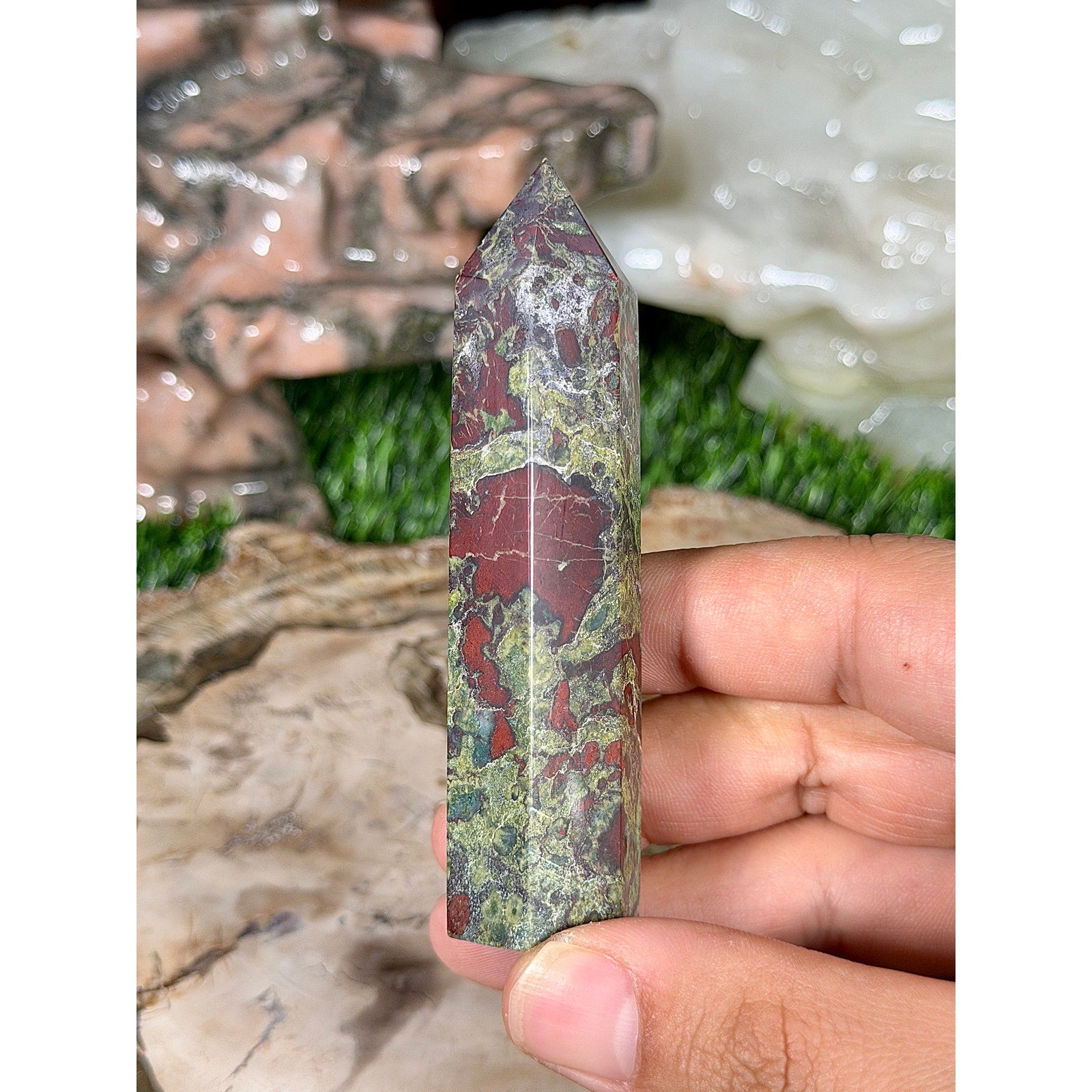 Dragon Blood Jasper Crystal Tower 3.5in 3.1oz