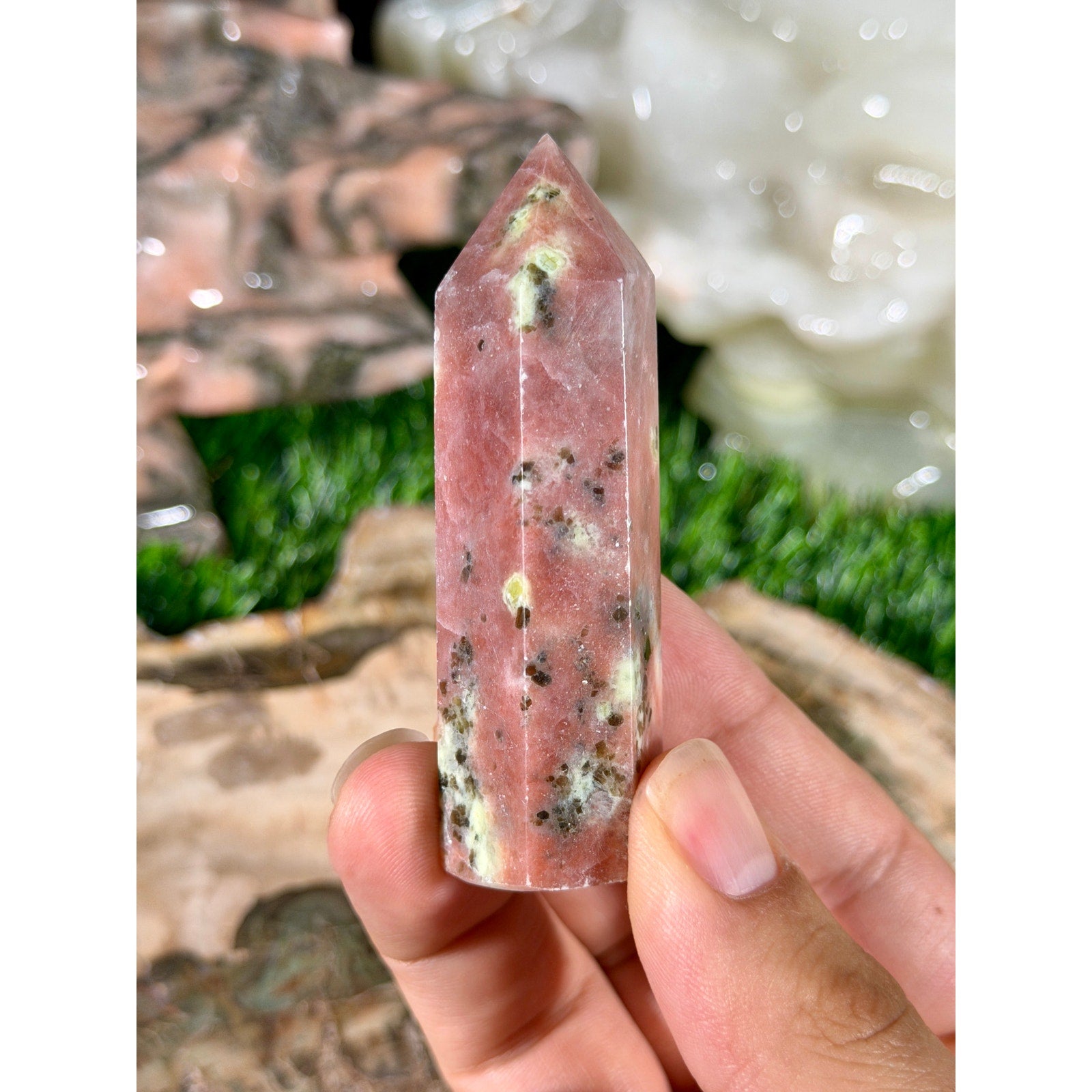 Peach Blossom Crystal Tower 2.75in 2.1oz
