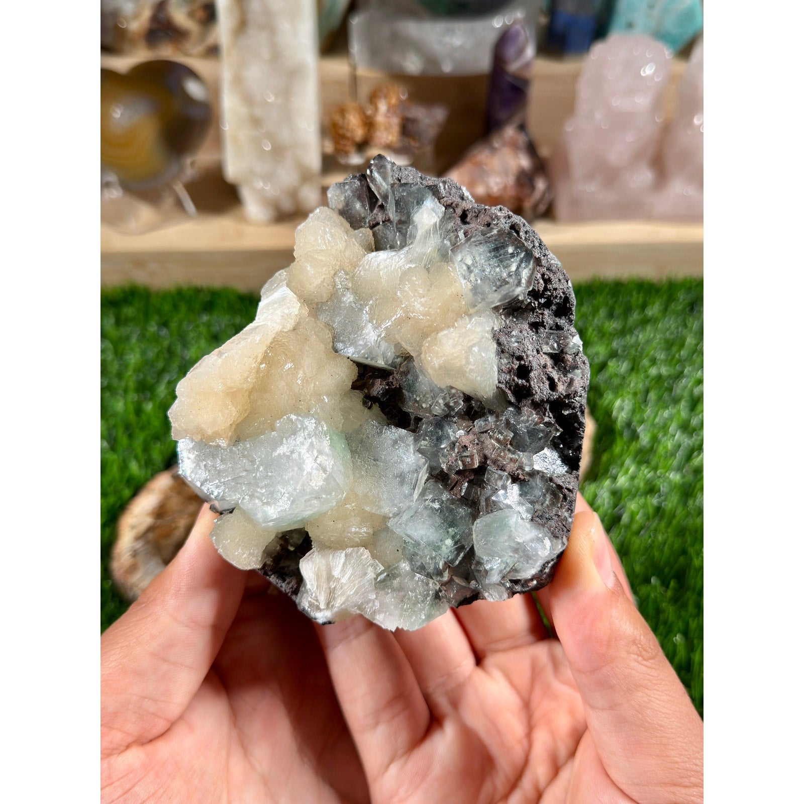 Hematite-Included Apophyllite & Stilbite | 14.8 oz | Rare Zeolite Crystal