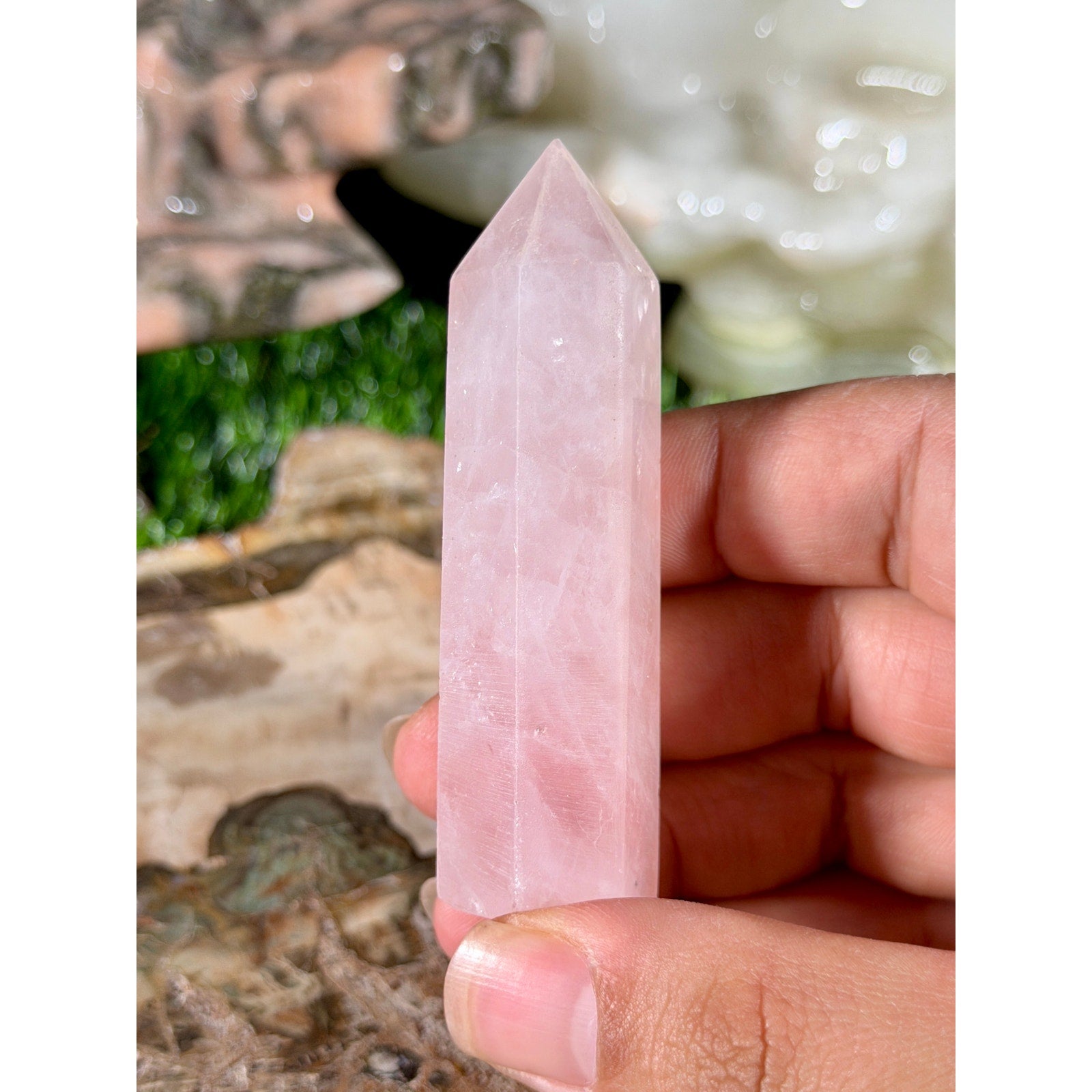 Rose Quartz Crystal Tower 2.75 in 1.9 oz