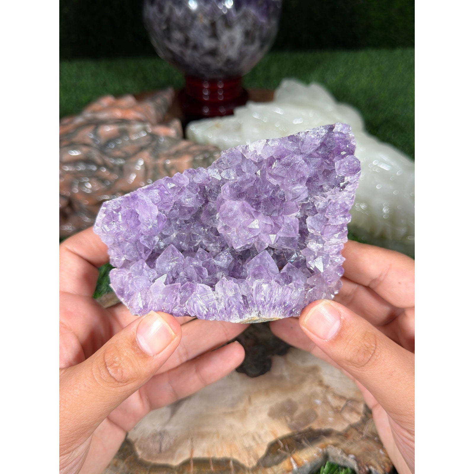 HUGE Brazilian Amethyst Crystal Rough Geode 1lb 6.7oz