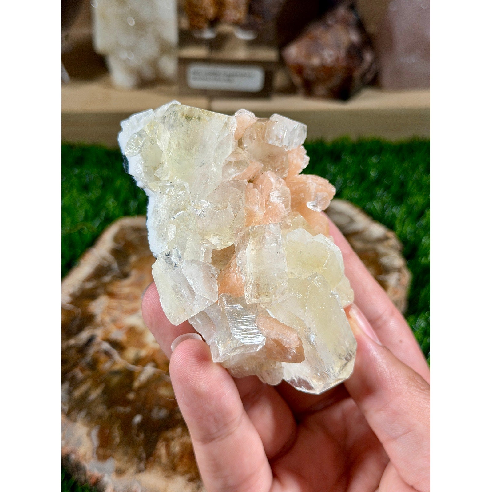 Apophyllite & Stilbite on Chalcedony | 5.8 oz | Sparkly Zeolite Crystal Cluster