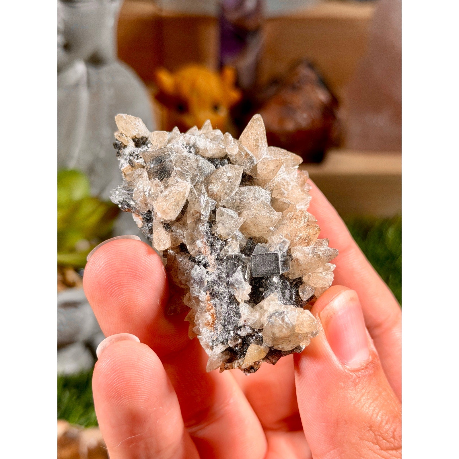 Dogtooth Calcite & Fluorite Specimen