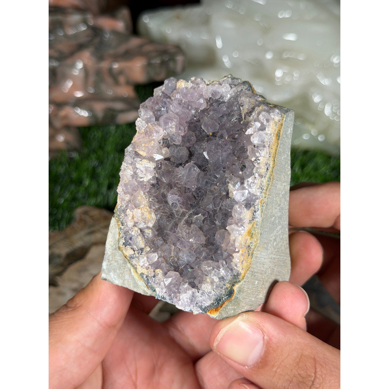 Brazilian Amethyst Crystal Rough Geode 10.7oz