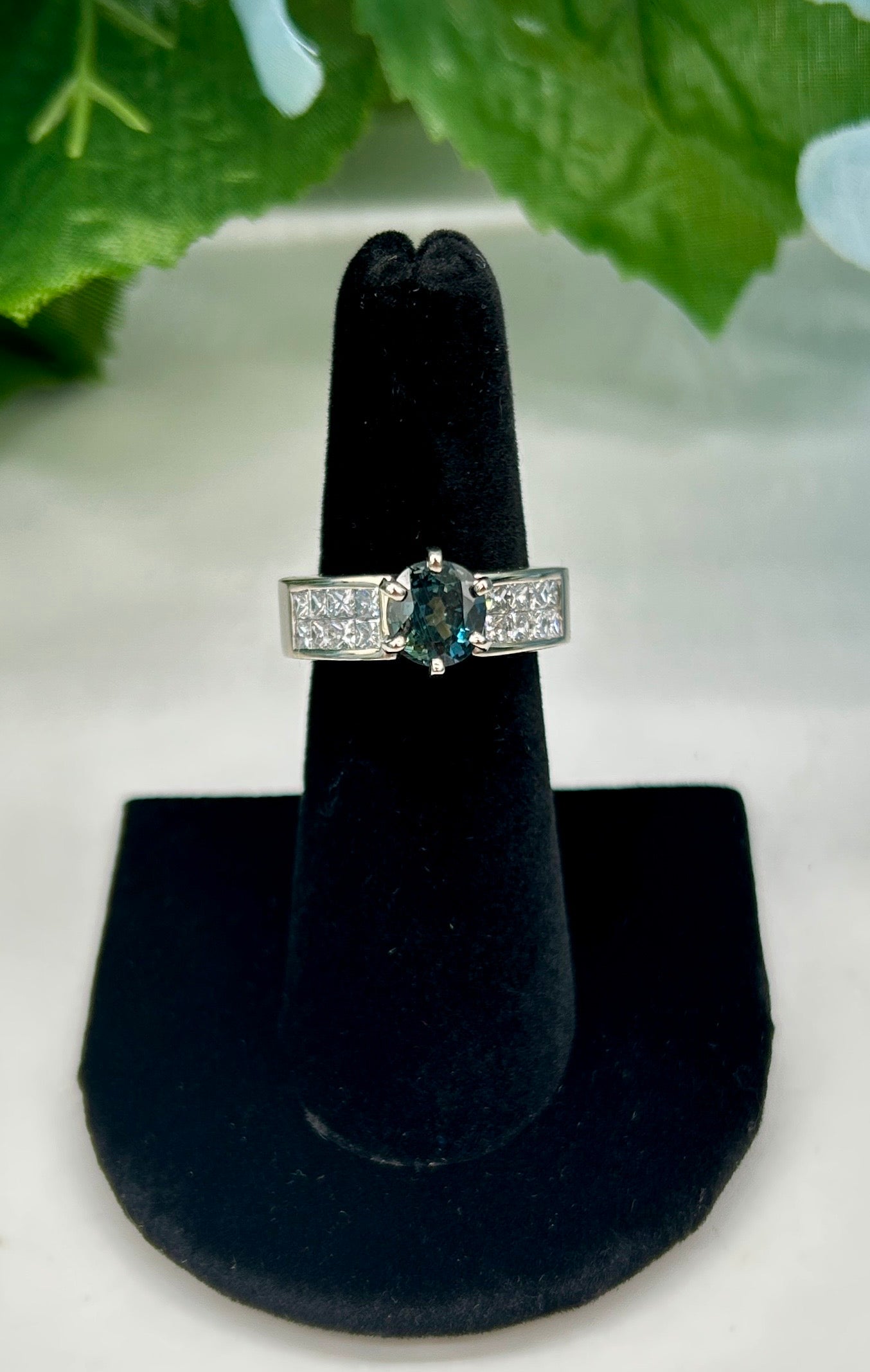 18k White Gold 2.05ct Sapphire & 1.62ctw Diamond Designer Ring