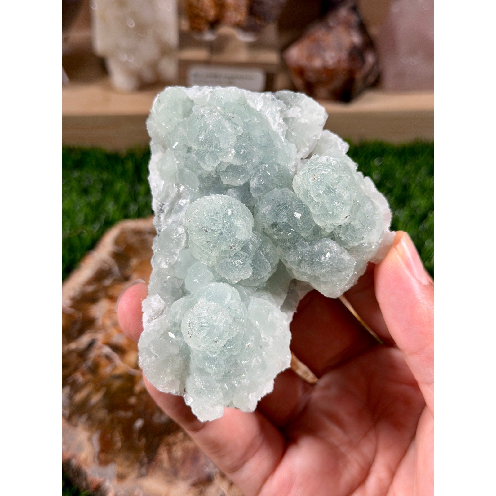 Botryoidal Green Fluorite & Calcite | 6.6 oz | Rare Bubble Crystal Cluster
