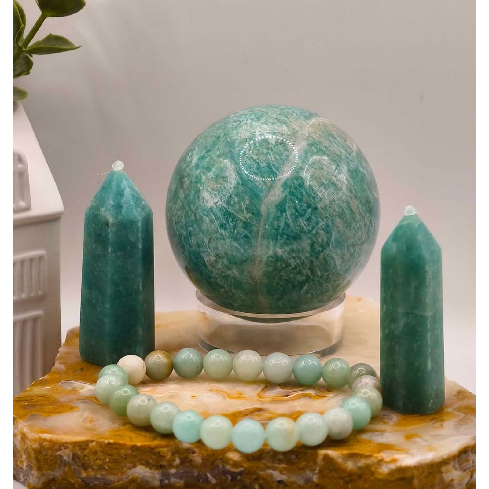 4PC Amazonite Crystal Collection Lot