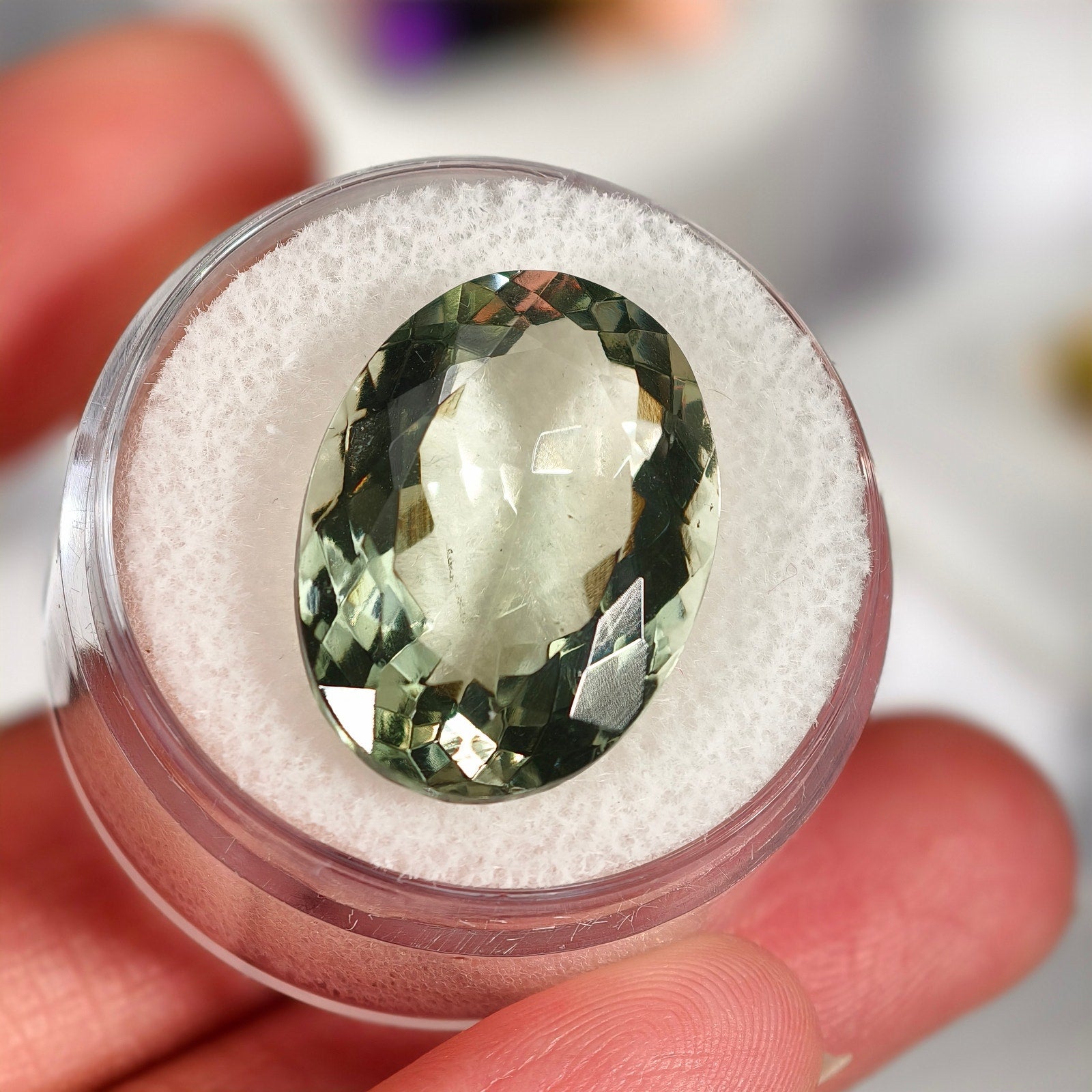 15.00ct Prasiolite Oval Cut Gemstone