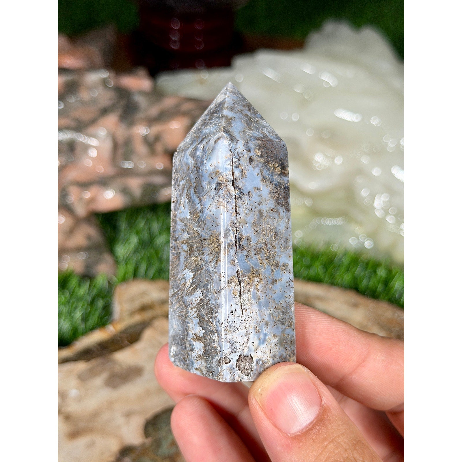 Golden Hair Rutile Agate Crystal Tower 2.75in 3.3oz