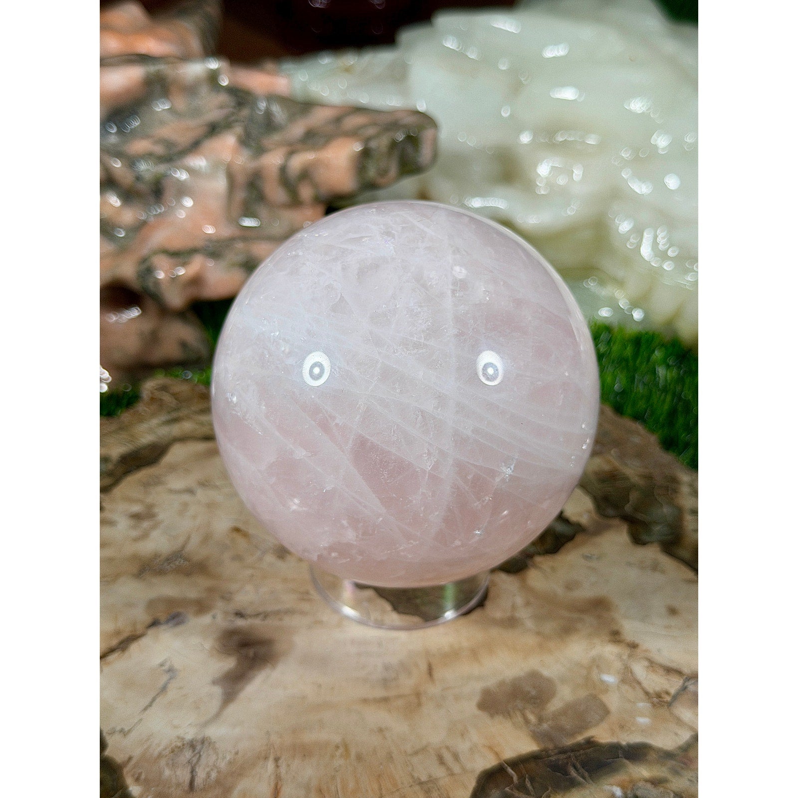 83mm Rose Quartz Crystal Sphere 1lb 12.8oz