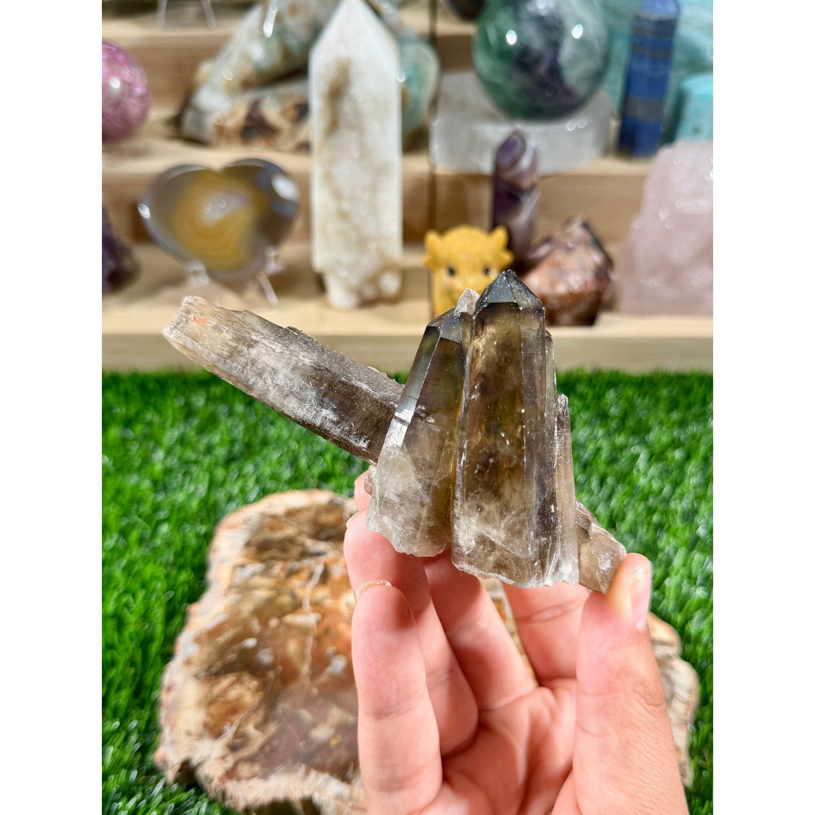 Smoky Quartz Cluster | 6.4 oz / 181 g | Tall Natural Crystal Points