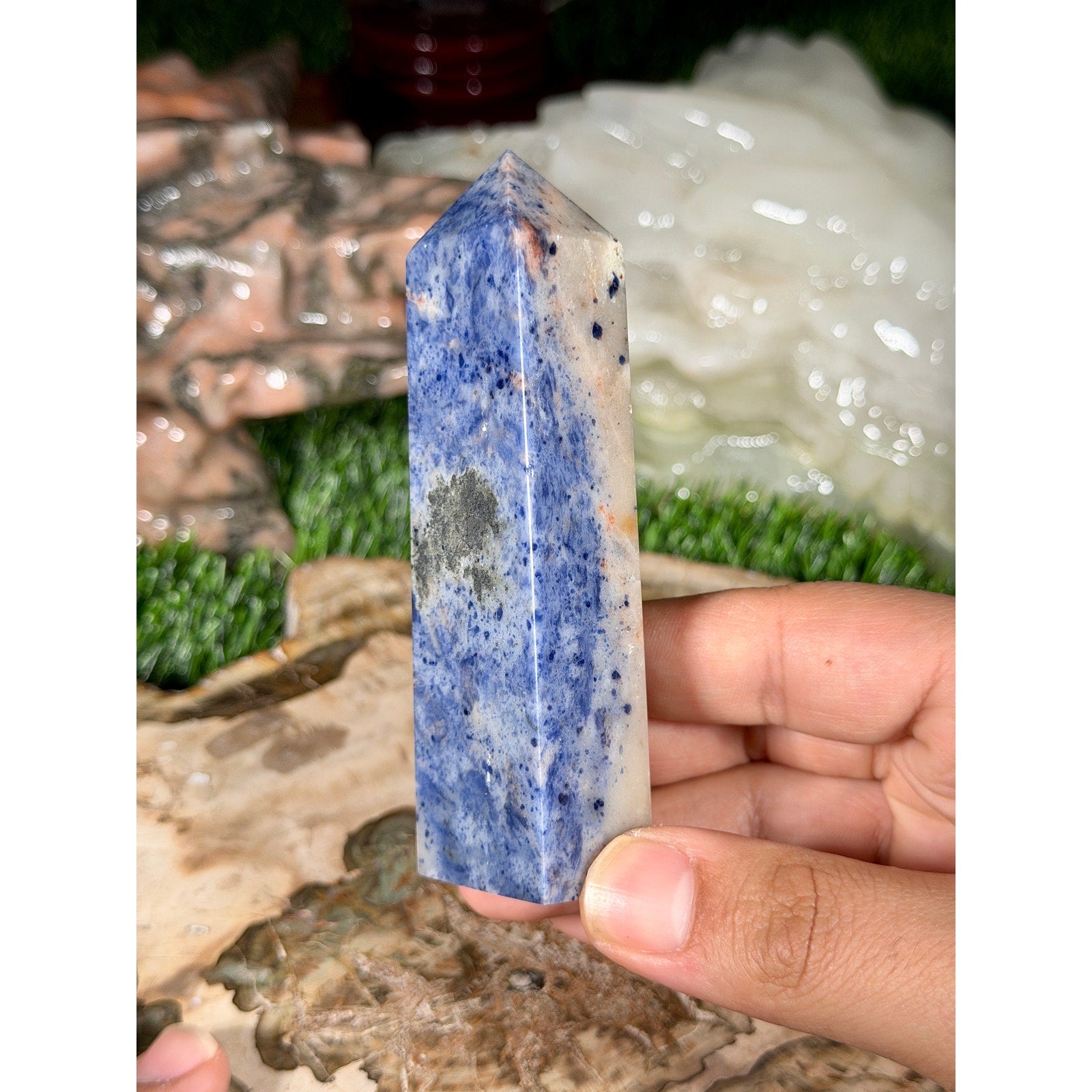 Sodalite Crystal Tower 4in 5.6oz