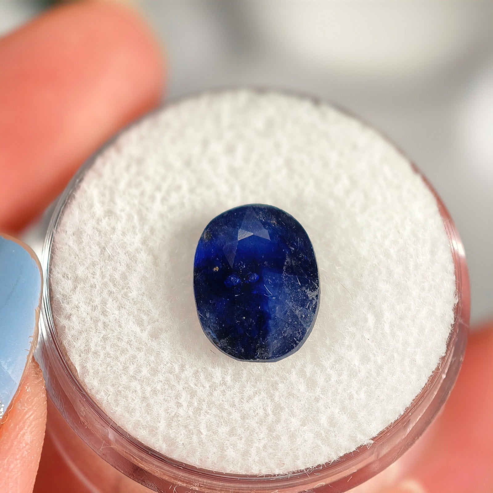 3.95ct Blue Sapphire (Glass Filled) Oval Cut Gemstone
