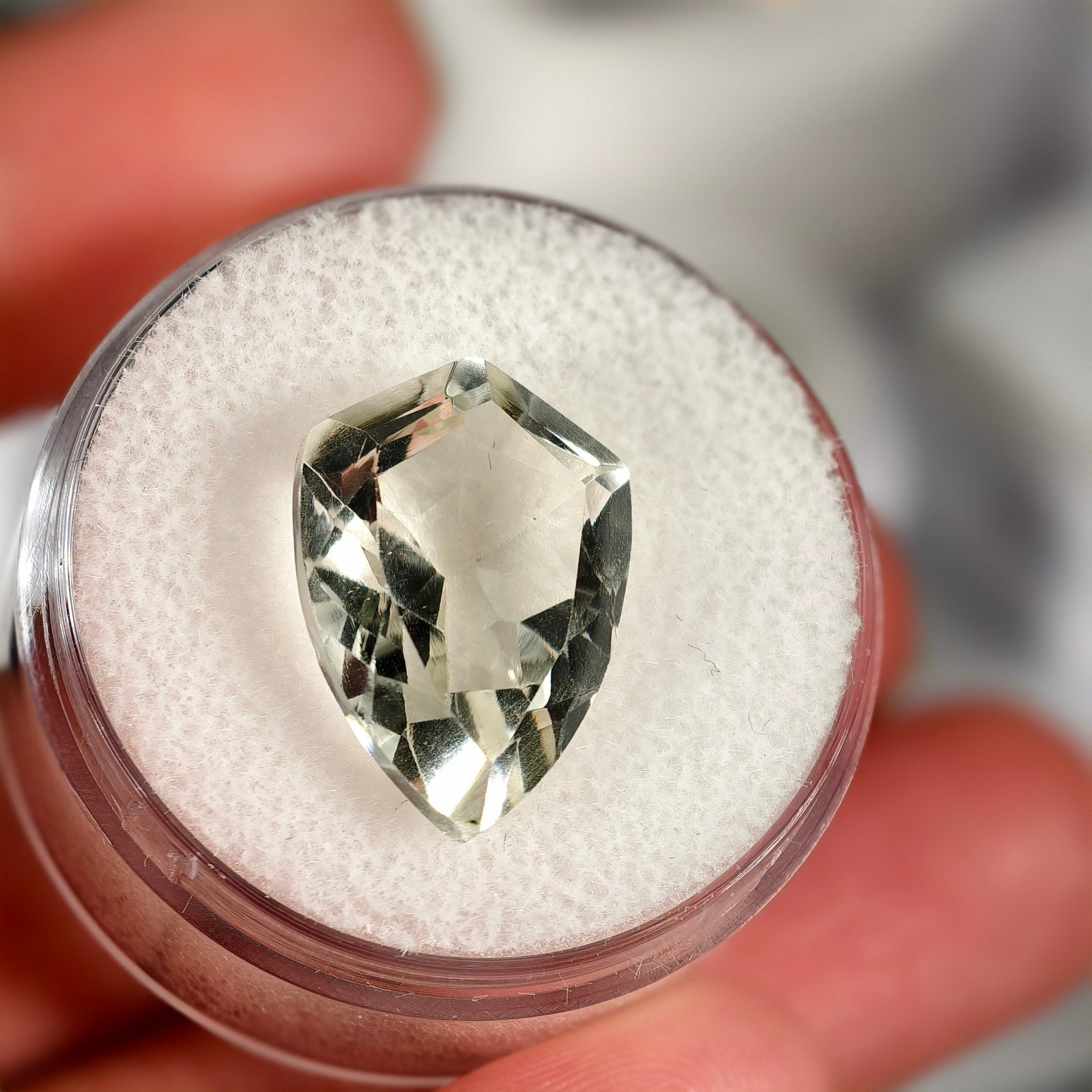 8.15ct Prasiolite Shield Cut Gemstone