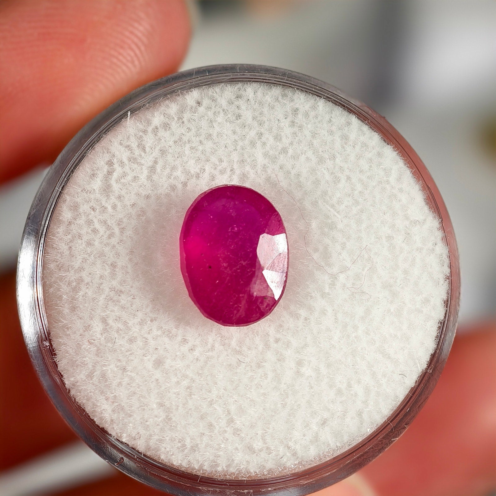 3.75ct Ruby (Glass Filled) Oval Cut Gemstone