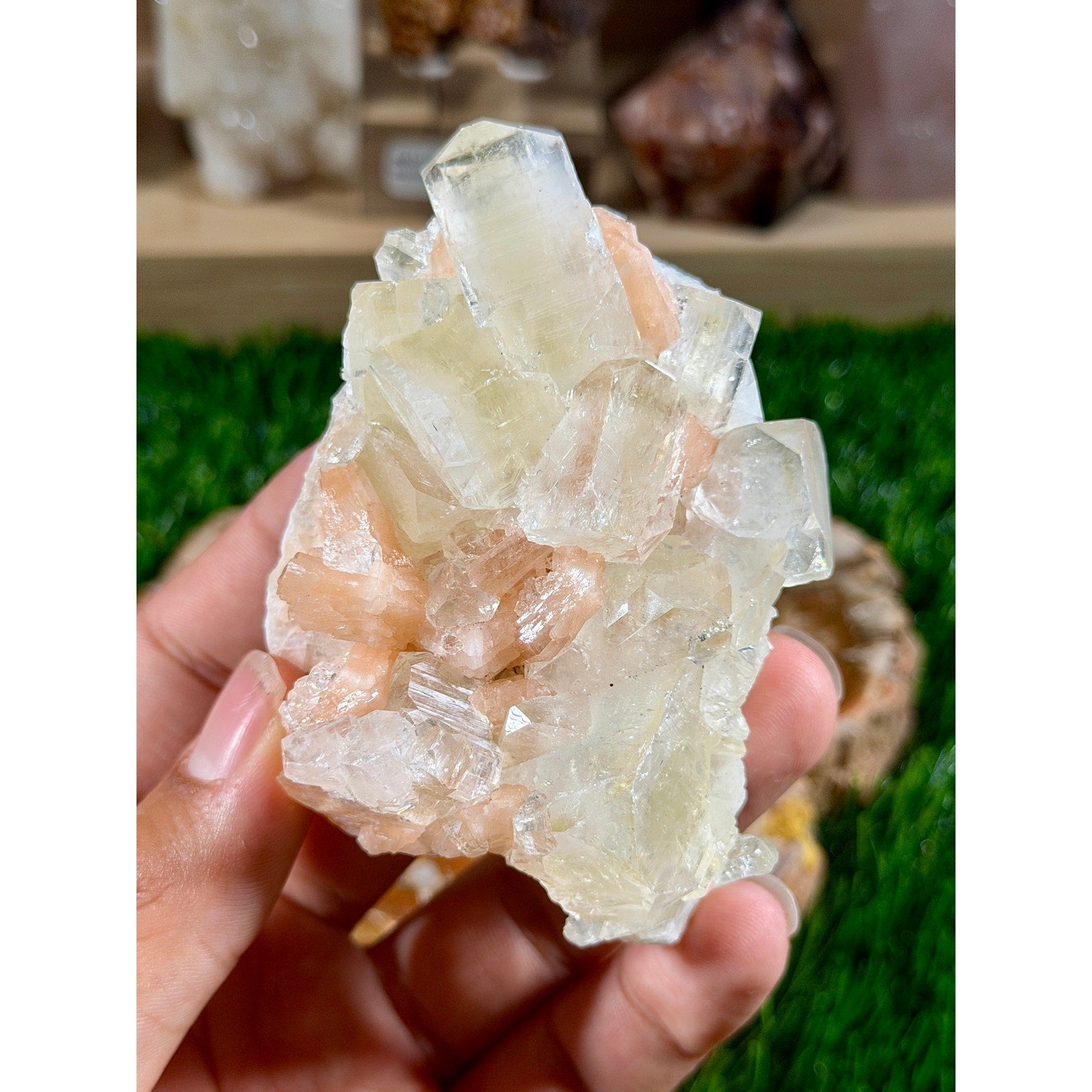 Apophyllite & Stilbite on Chalcedony | 5.8 oz | Sparkly Zeolite Crystal Cluster