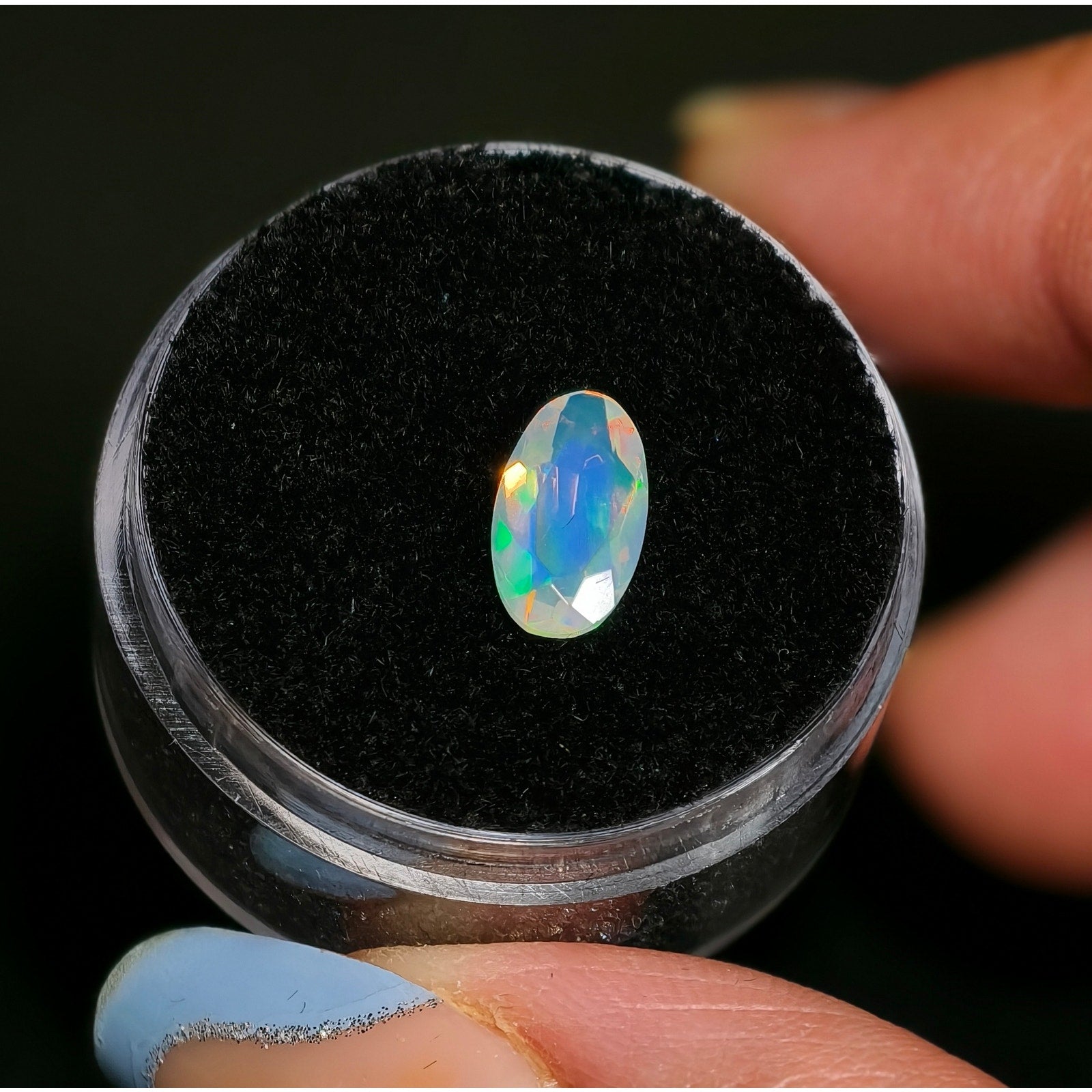 0.80ct Ethiopian Welo Opal Faceted Oval Gemstone