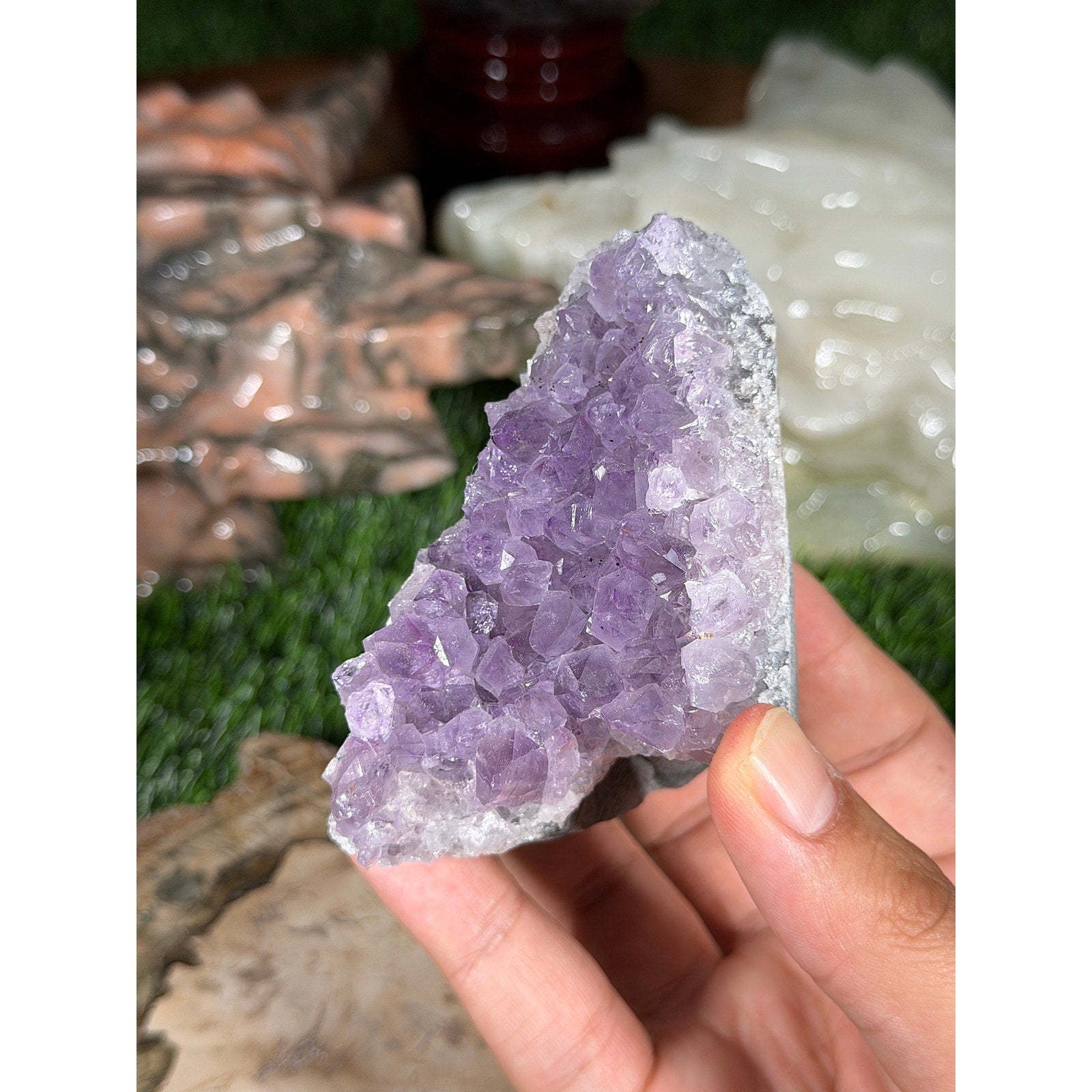 Brazilian Amethyst Crystal Rough Geode 10.8oz