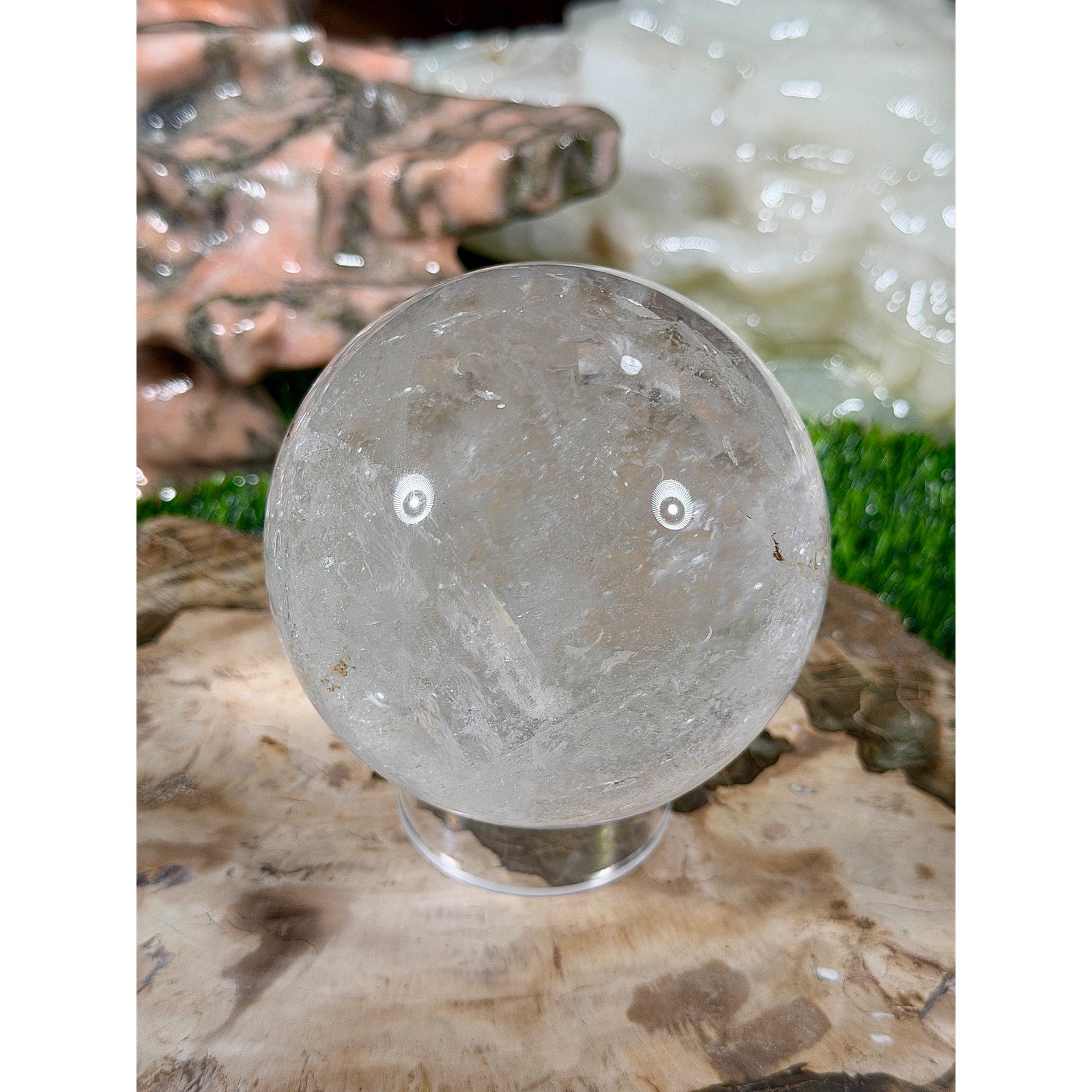 80mm Clear Quartz Crystal Sphere 1 lb 9.9 oz