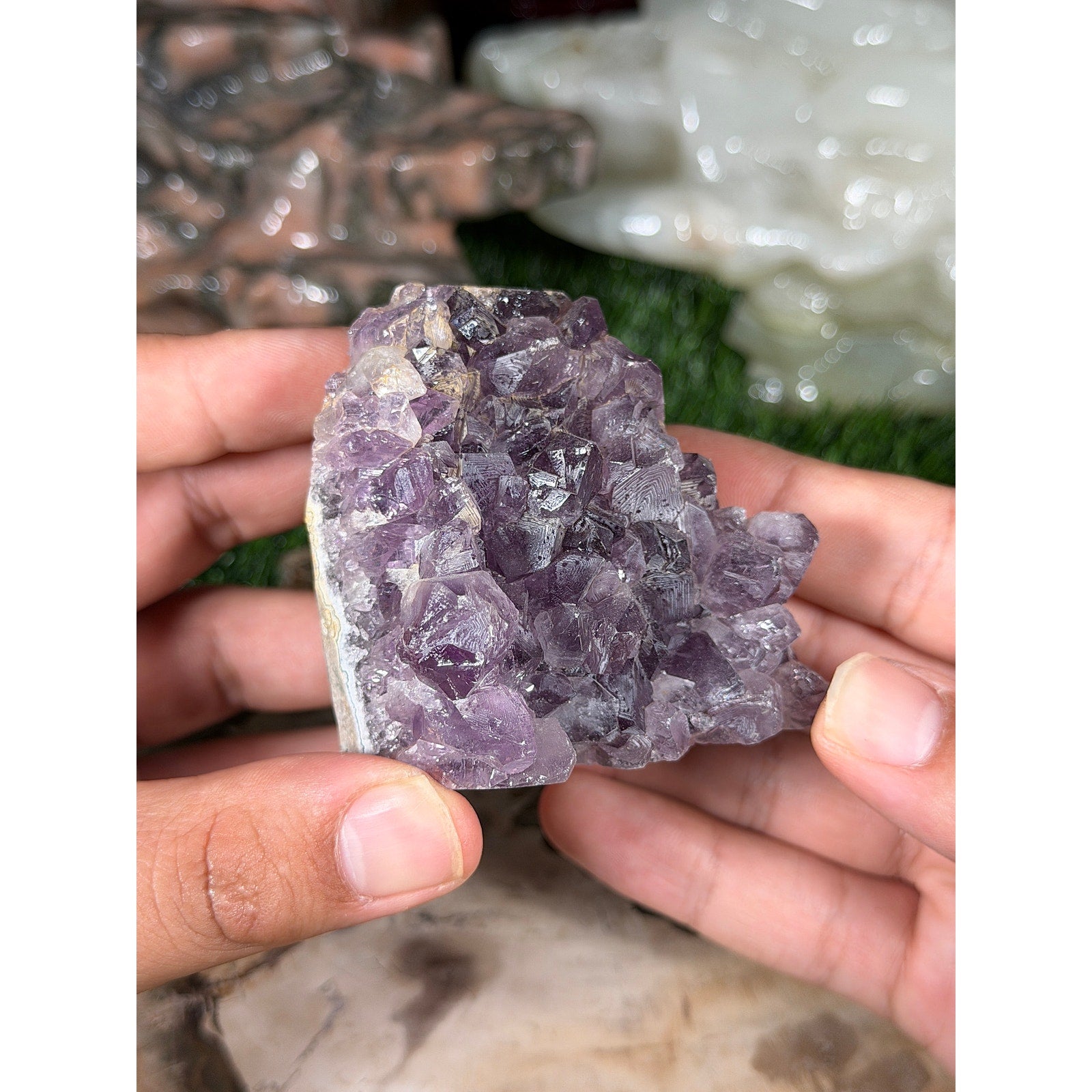 Brazilian Amethyst Crystal Rough Geode 9.9oz
