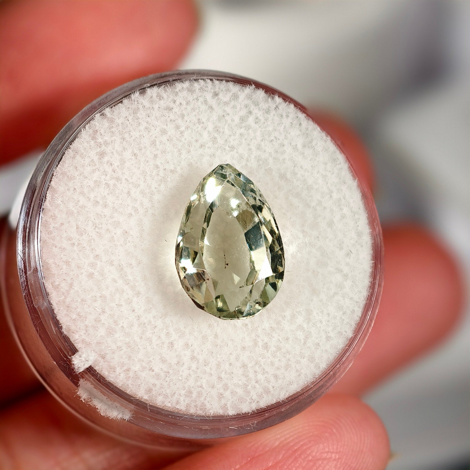 5.00ct Prasiolite Pear Cut Gemstone