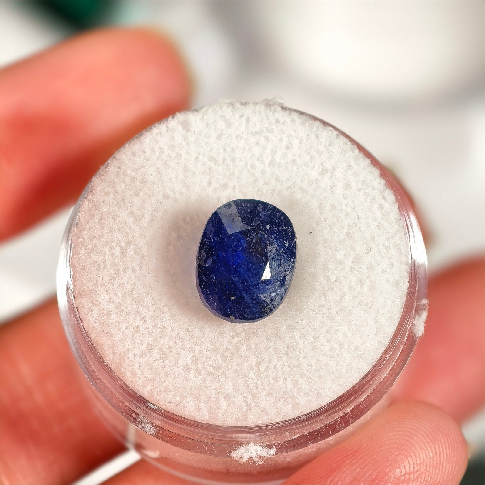 4.90ct Blue Sapphire (Glass Filled) Oval Cut Gemstone