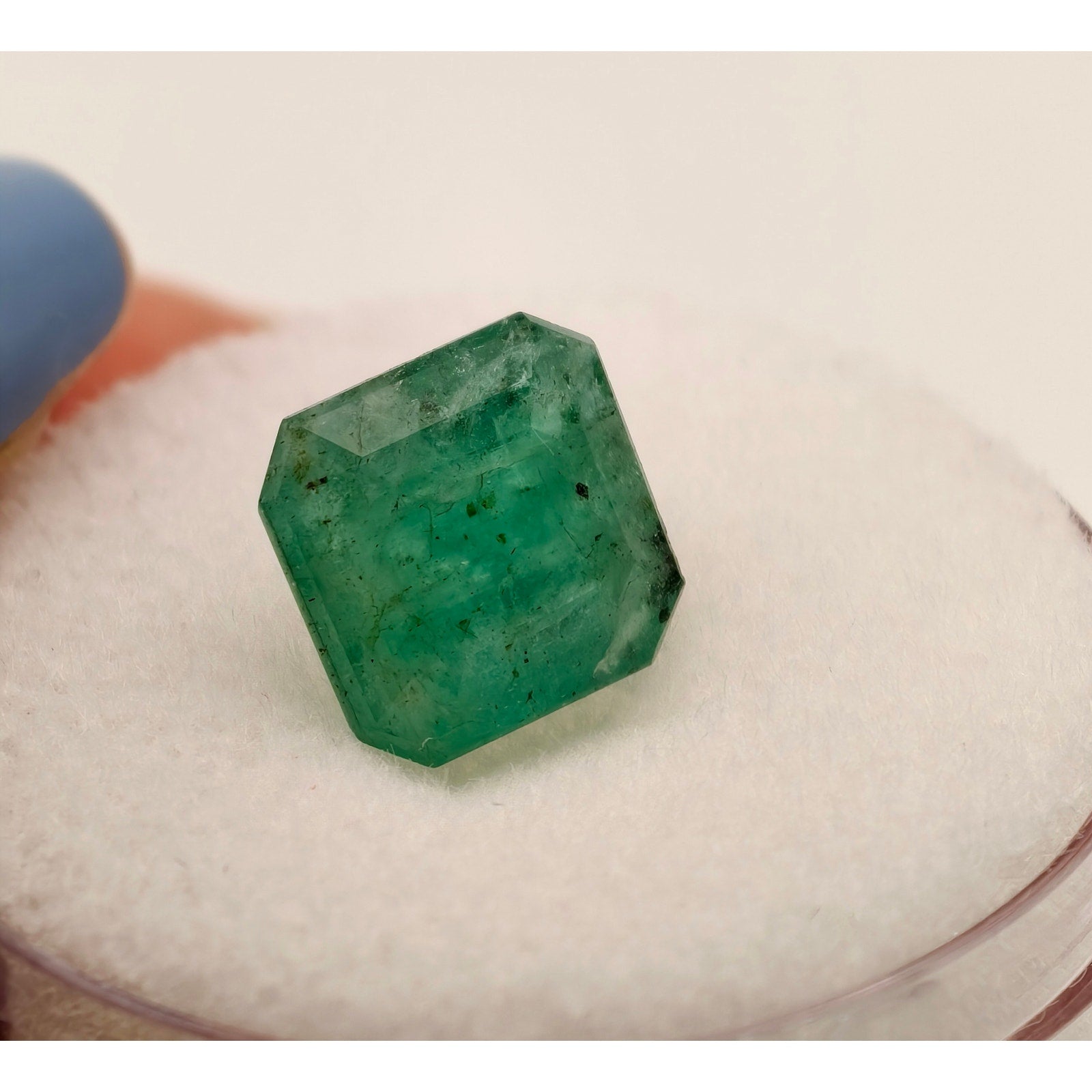 2.35ct Brazilian Emerald Faceted Square Cut Gemstone $235 OBO