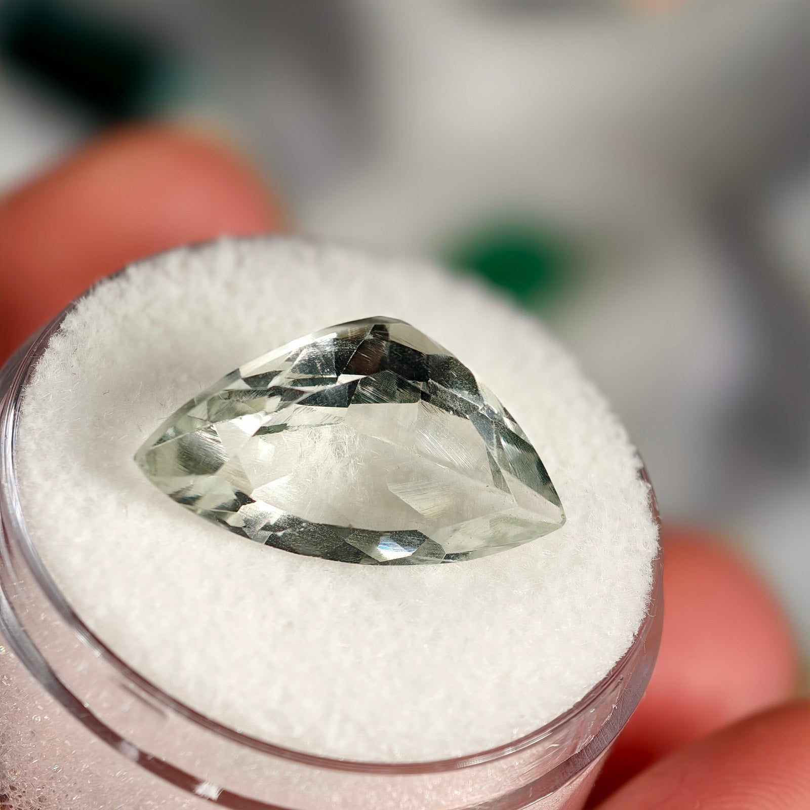 5.80ct Prasiolite Triangle Cut Gemstone