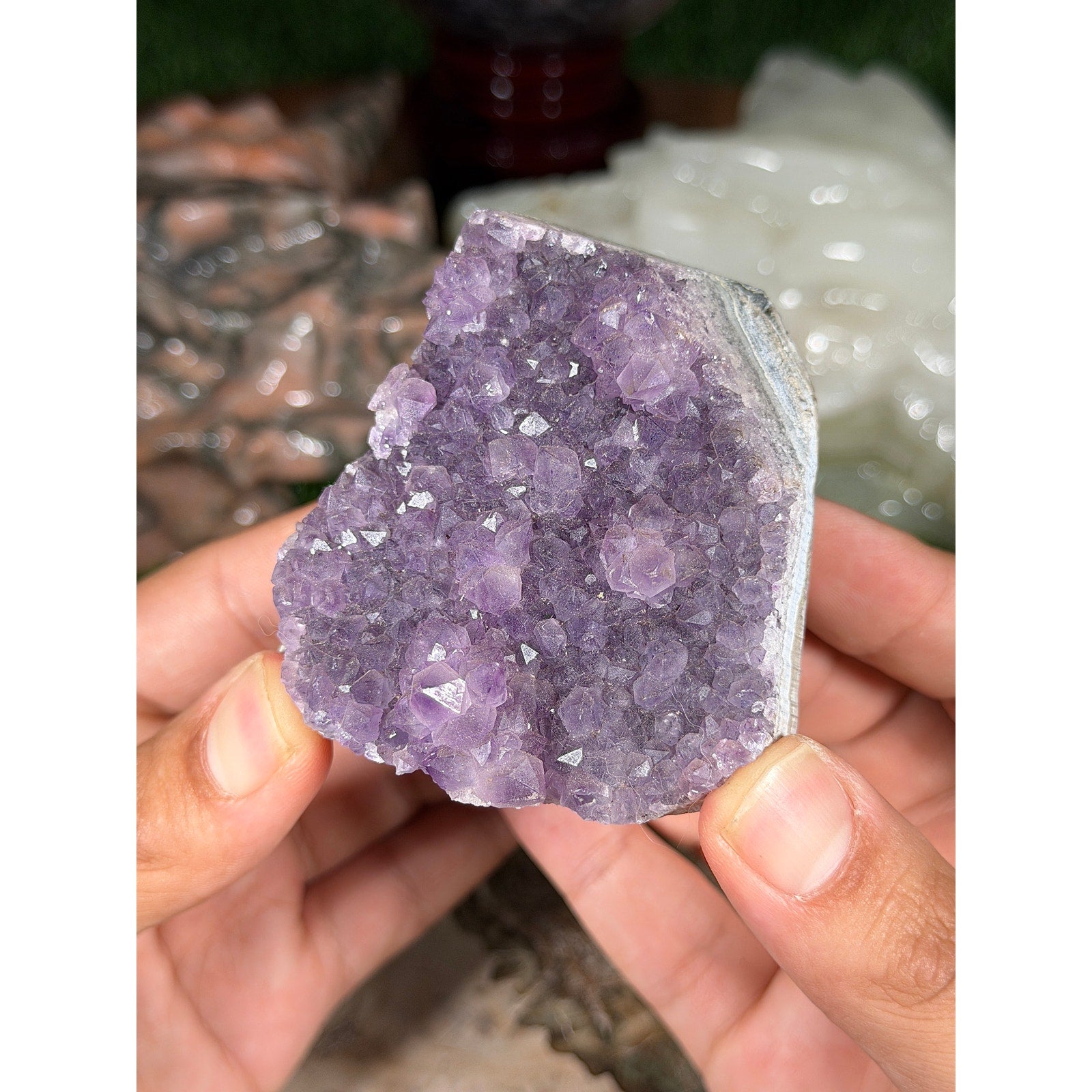 Brazilian Amethyst Crystal Rough Geode 11.5oz
