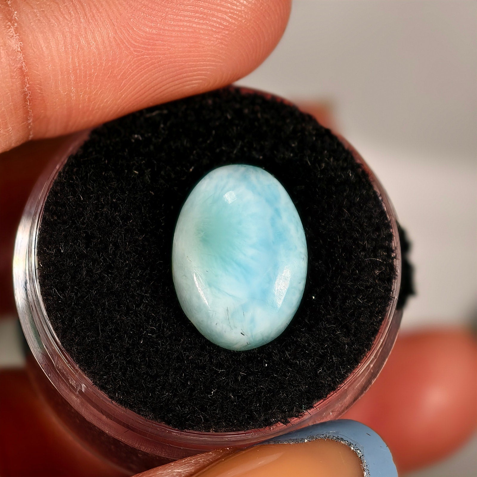 6.65ct Larimar Gemstone Oval Cabochon Dominican Republic