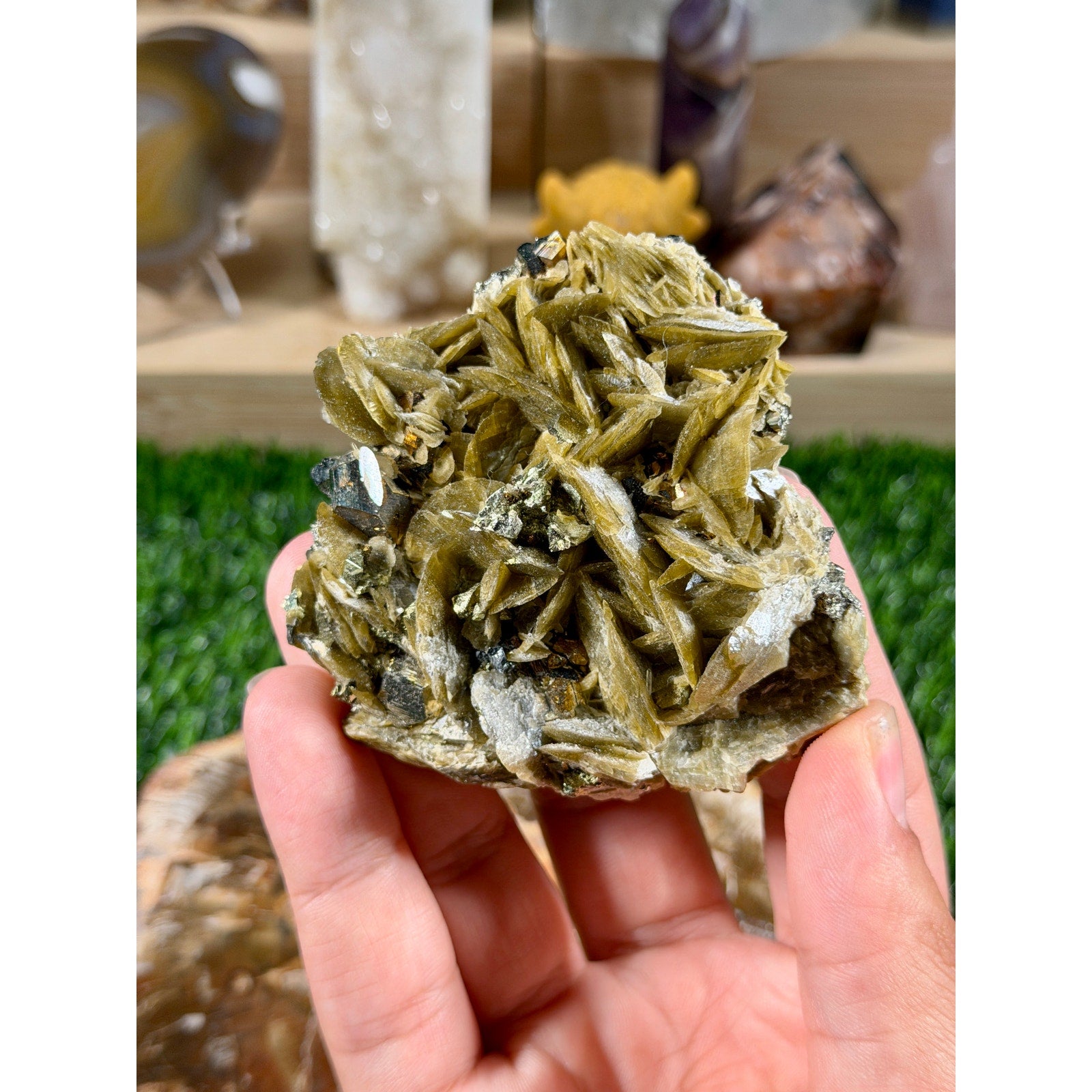 Pyrite on Siderite Specimen | 8.6 oz / 244 g | Rare Golden Crystal Cluster