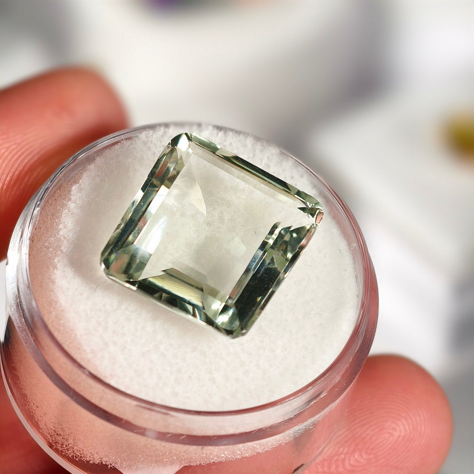 11.25ct Prasiolite Square Cut Gemstone