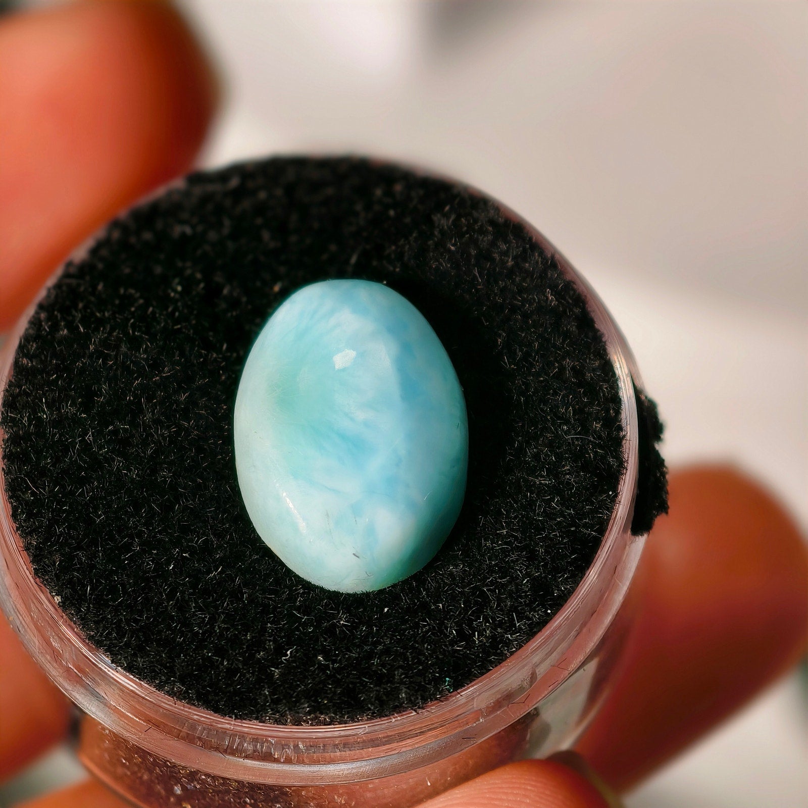6.65ct Larimar Gemstone Oval Cabochon Dominican Republic