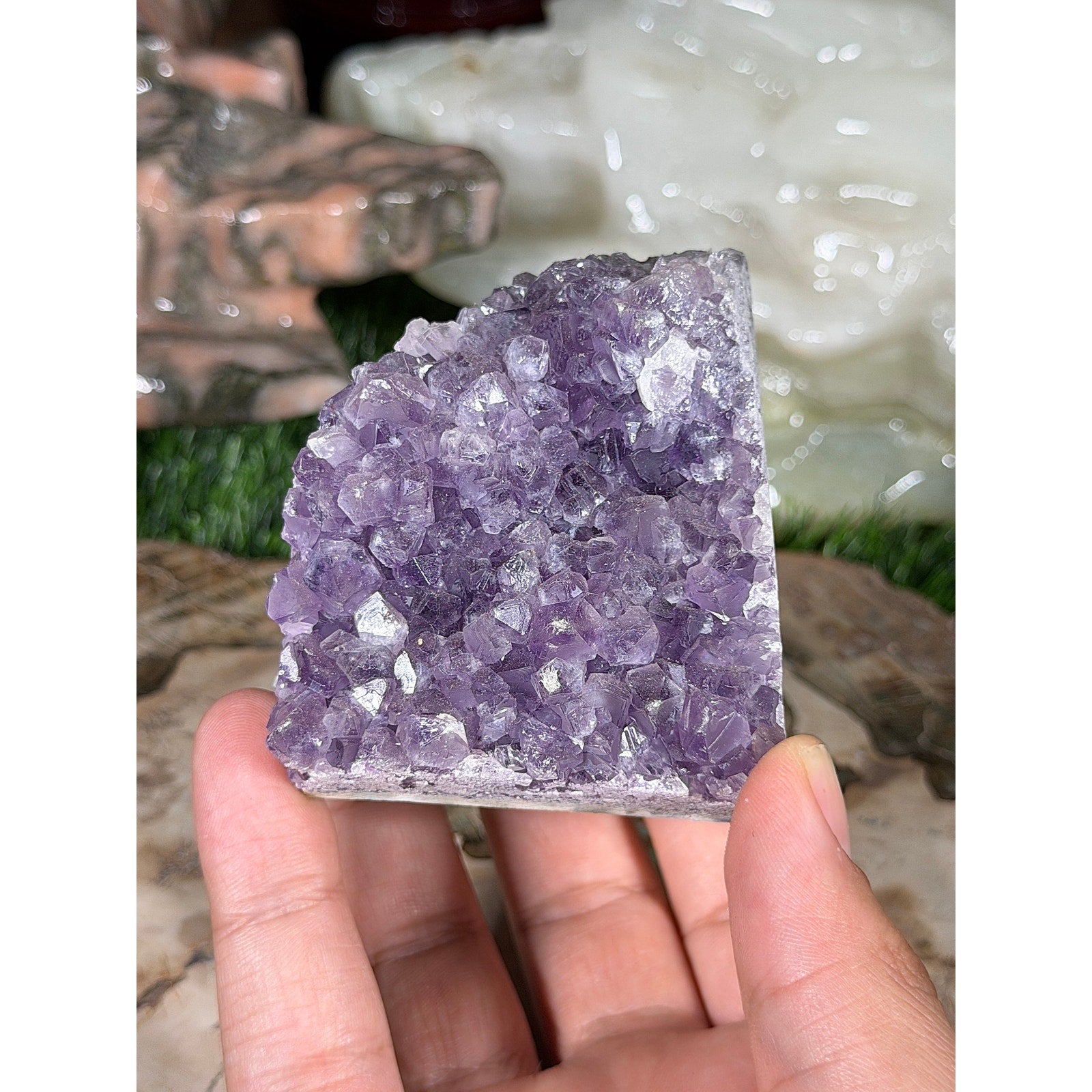Dark Purple Brazilian Amethyst Crystal Rough Geode 10.3oz