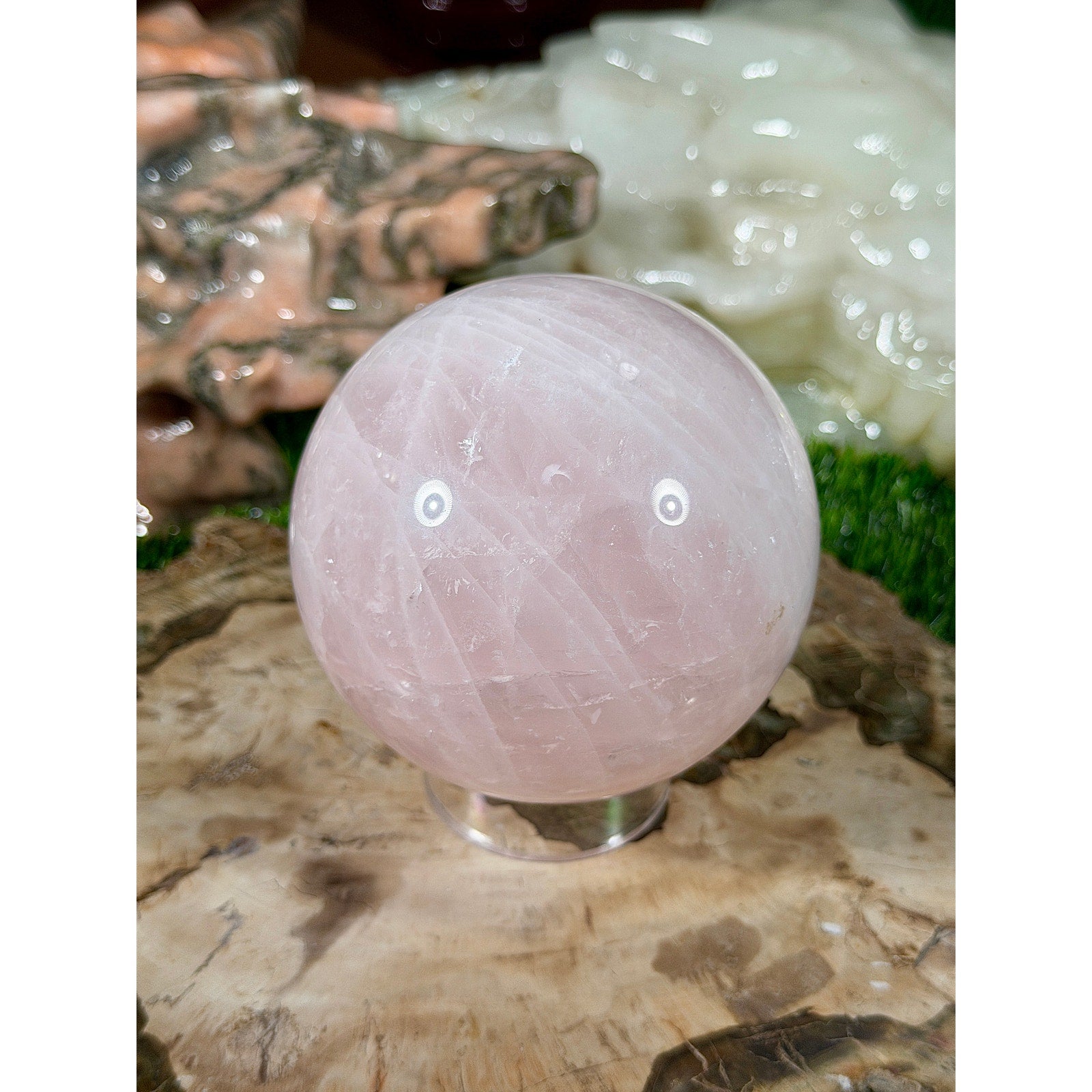 83mm Rose Quartz Crystal Sphere 1lb 12.8oz
