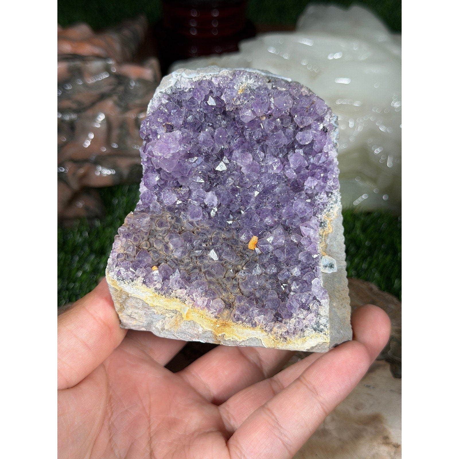HUGE Brazilian Amethyst Crystal Rough Geode 1lb 6.6oz