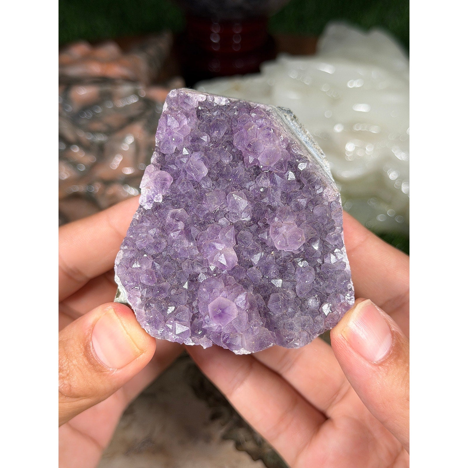 Brazilian Amethyst Crystal Rough Geode 11.5oz