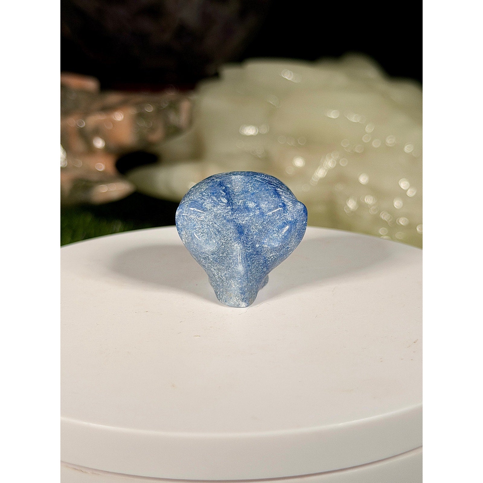 Blue Aventurine Alien Head Crystal Carving