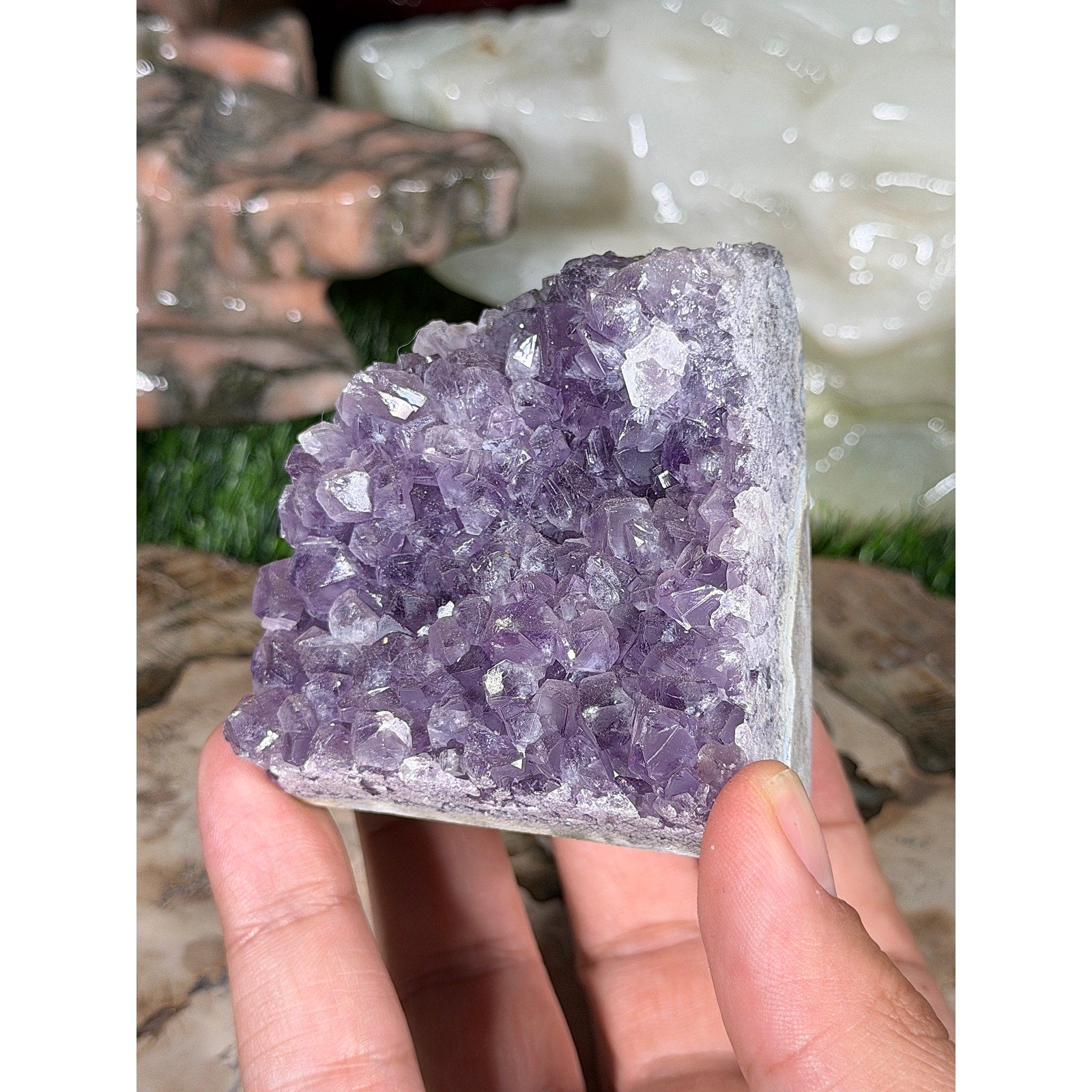 Dark Purple Brazilian Amethyst Crystal Rough Geode 10.3oz